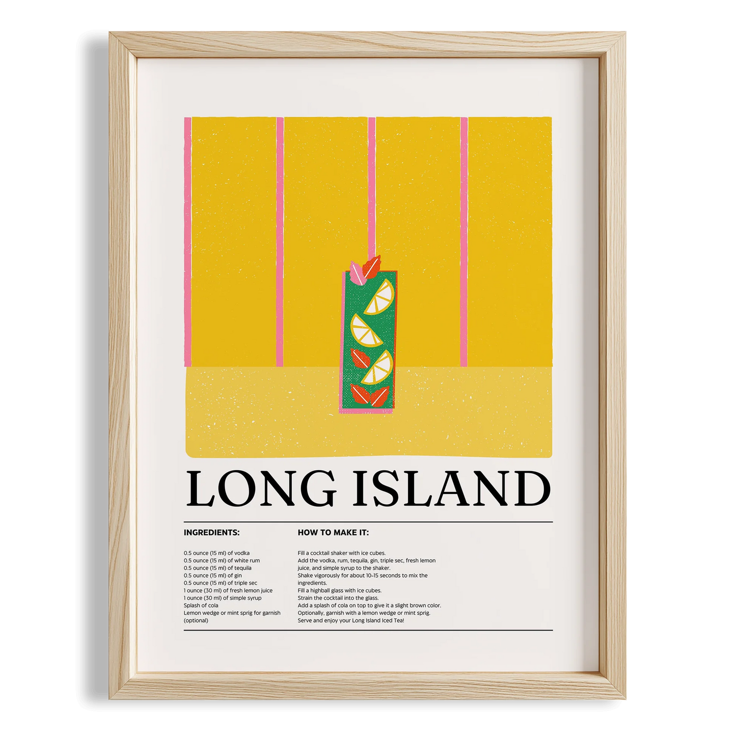 Long Island Kokteyl Tarifi Mutfak Duvar Tablosu
