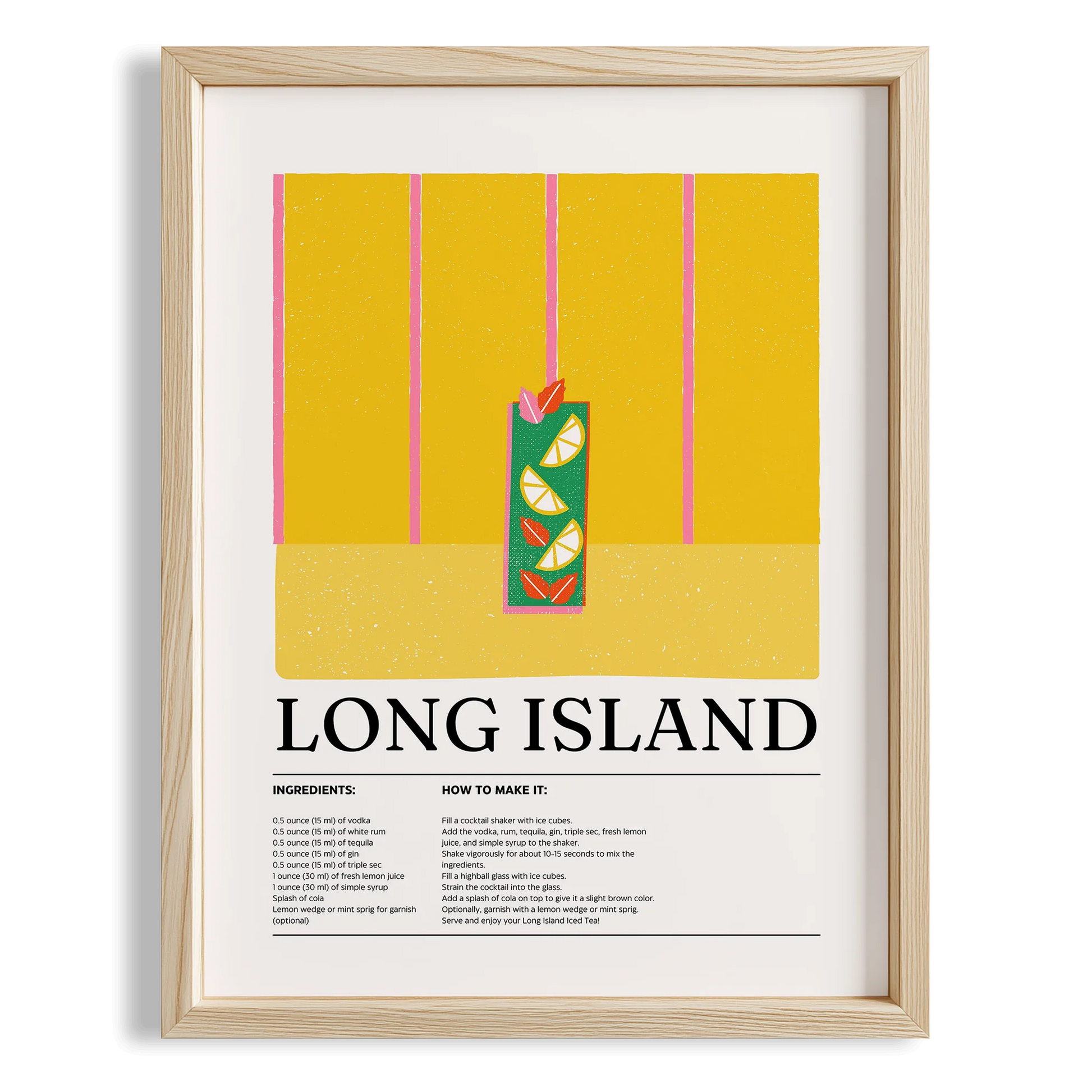 Long Island Kokteyl Tarifi Mutfak Duvar Tablosu