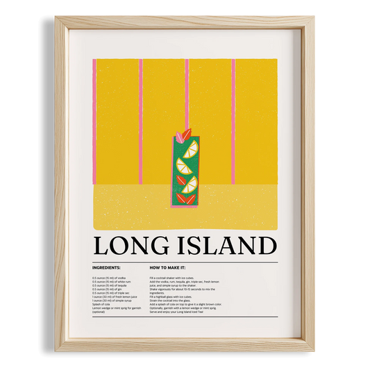 Long Island Kokteyl Tarifi Mutfak Duvar Tablosu