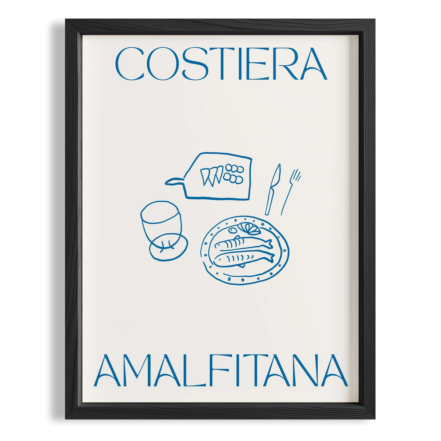 Costiera Amalfitana Sofra İtalyanca Tipografi Mutfak Duvar Tablosu