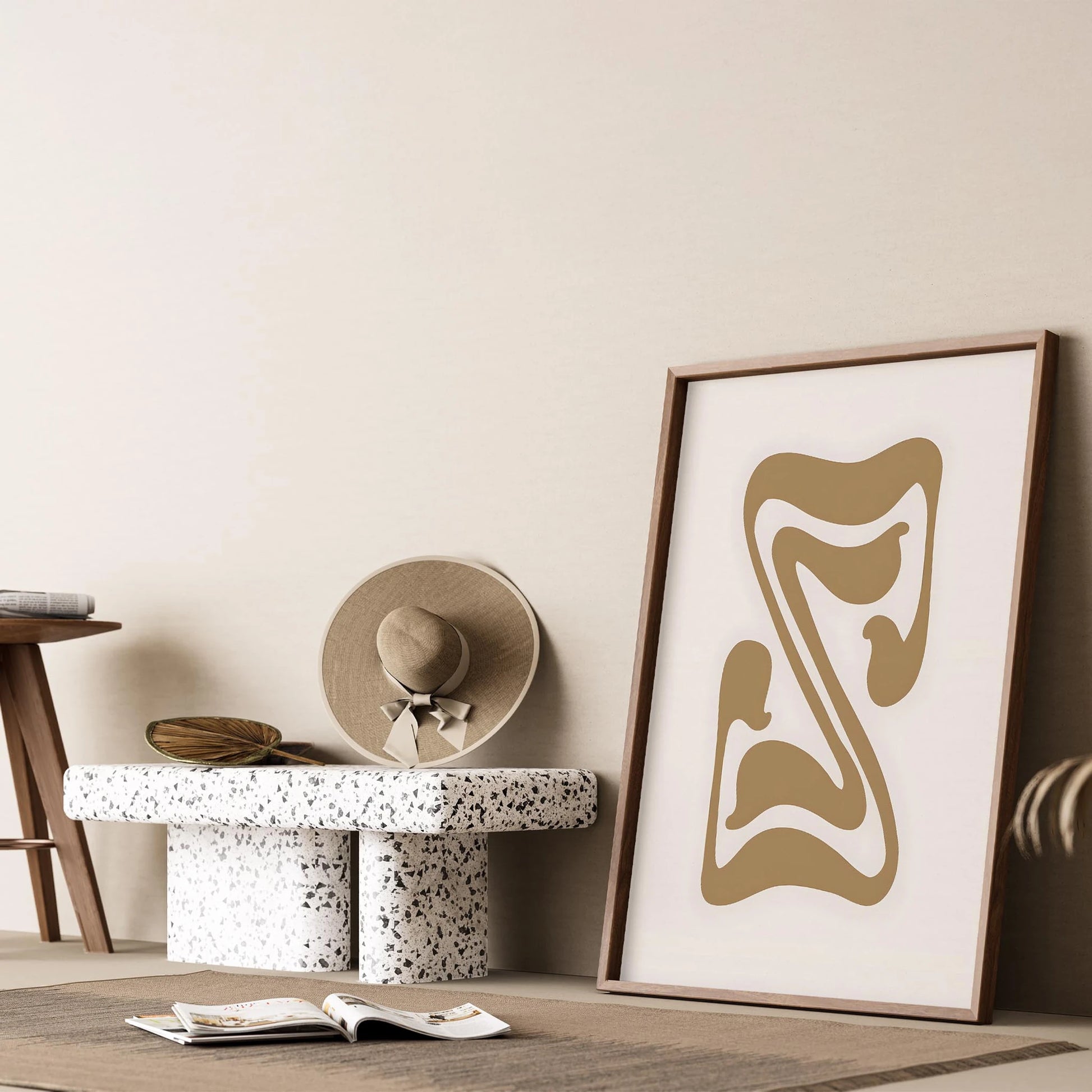 Matisse Kağıt Kesimleri Serisi Minimalist Soyut Yaprak Dansı I Duvar Tablosu