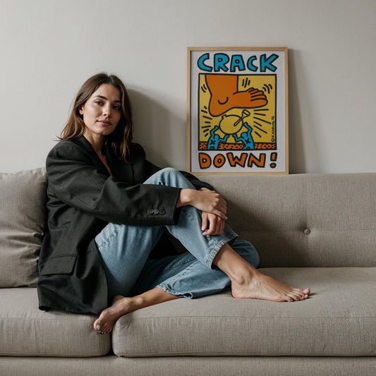 Çatla! - Keith Haring Ahşap Duvar Tablosu