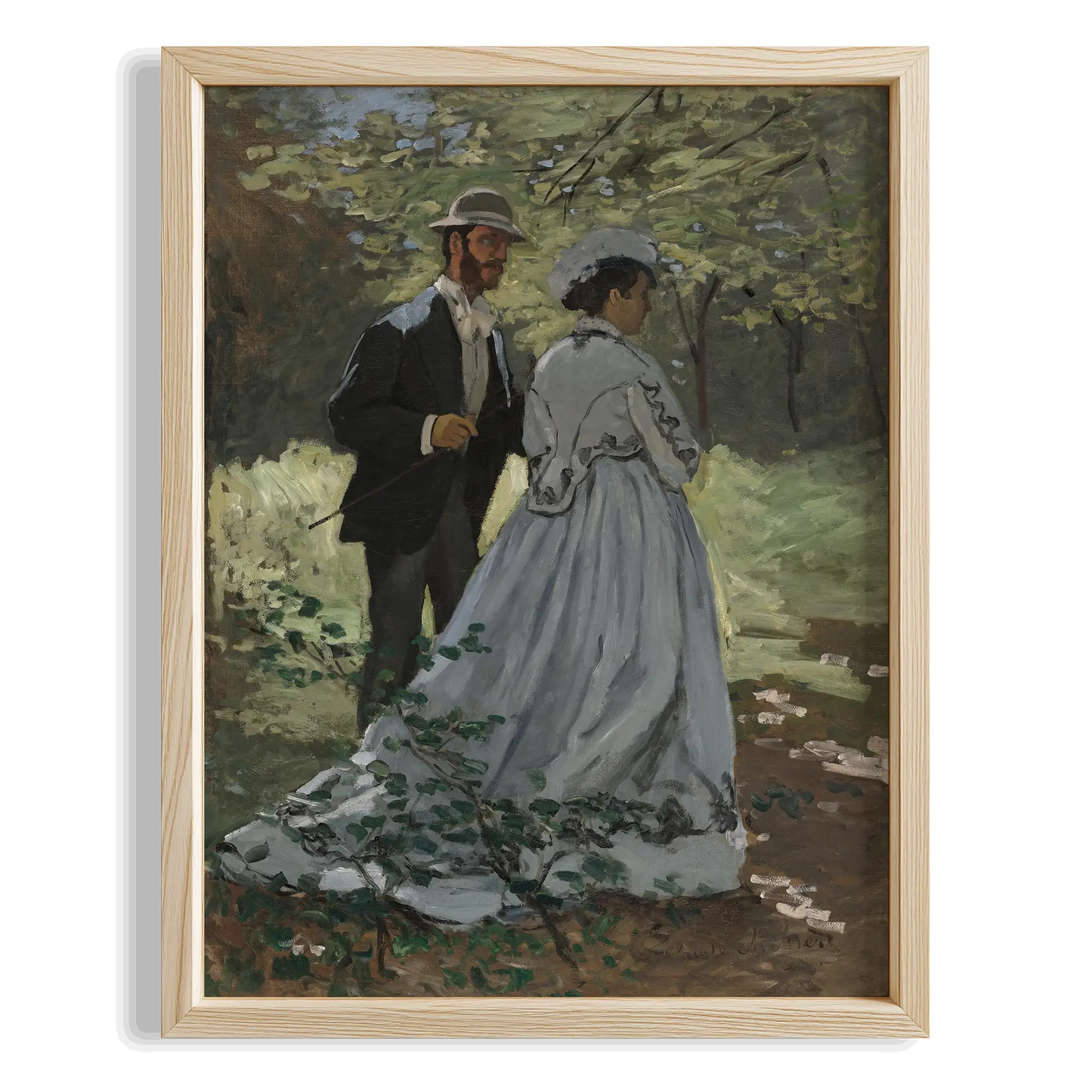 Ormanda Yürüyüş - Claude Monet Ahşap Duvar Tablosu