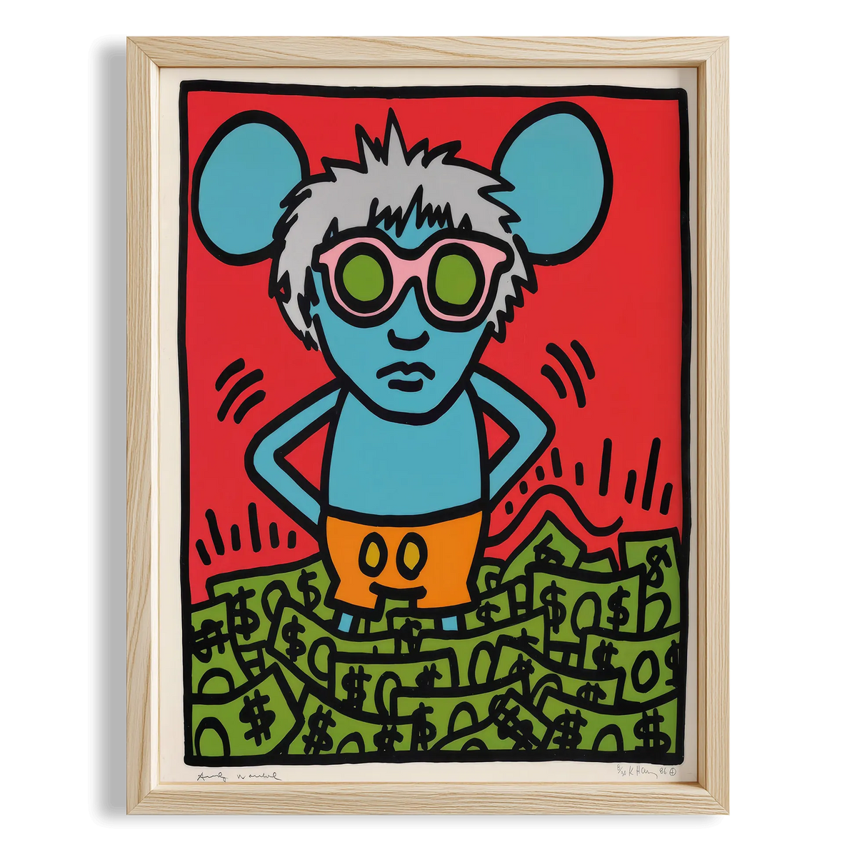 Pop Fare - Keith Haring Ahşap Duvar Tablosu