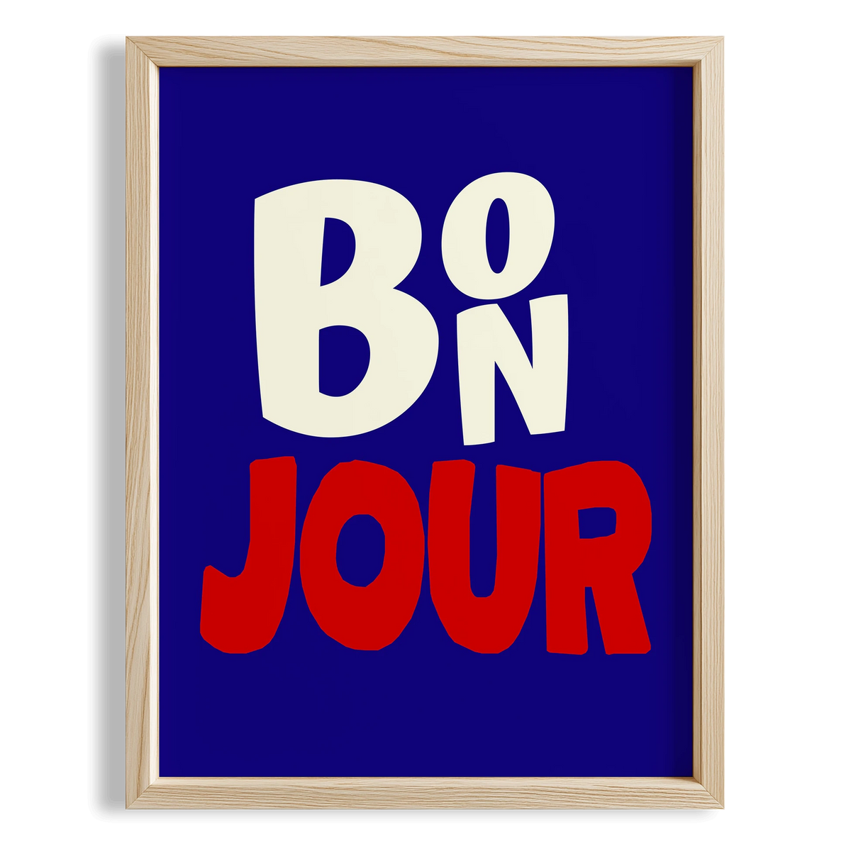 Bonjour Tipografi Mutfak Duvar Tablosu