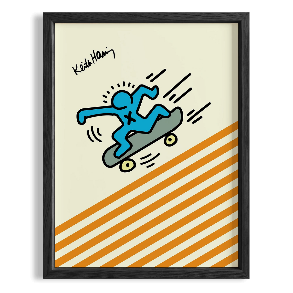 Kaykaycı - Keith Haring Ahşap Duvar Tablosu