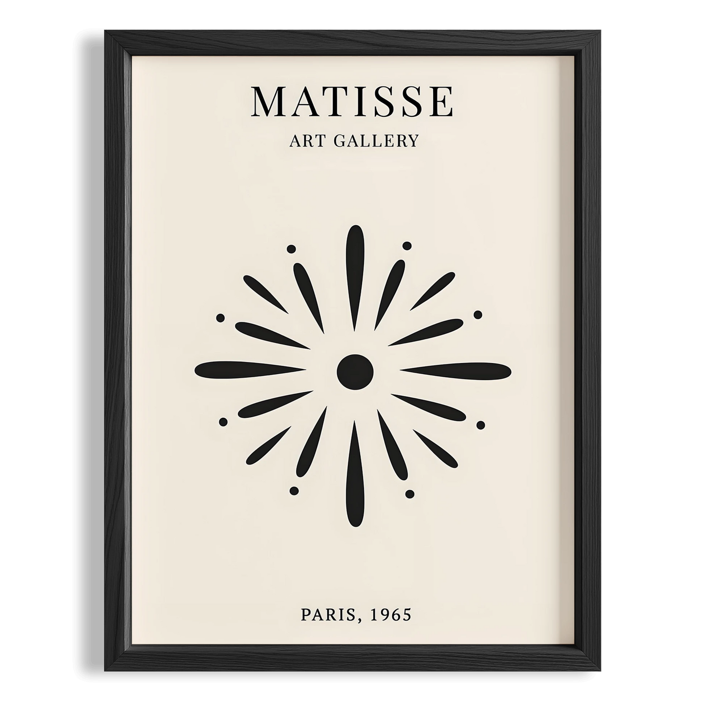 Matisse Kağıt Kesimleri Serisi Siyah Soyut Yıldız Deseni I Duvar Tablosu