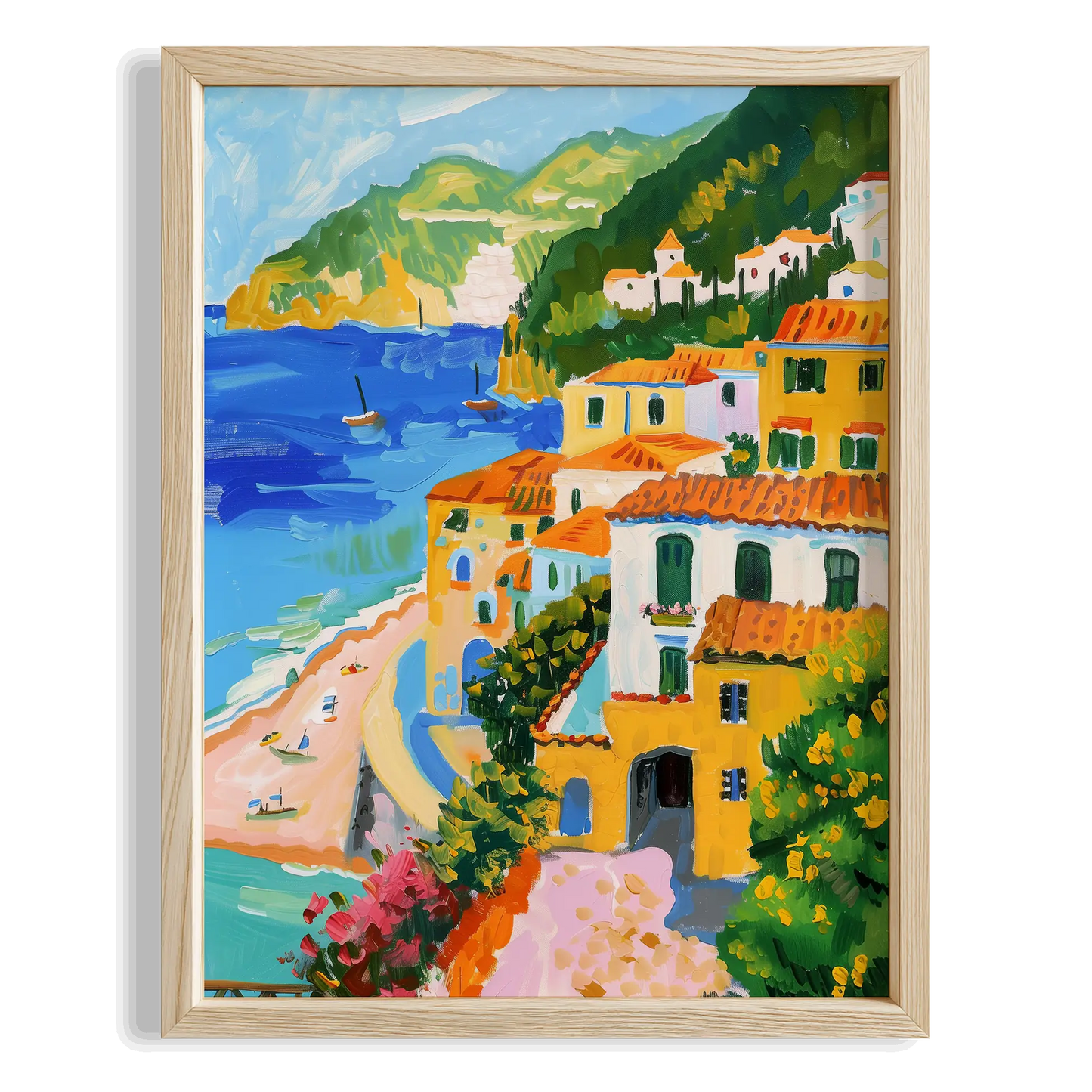 Positano Sahil Kasabası Manzarası İtalya Koleksiyonu Mutfak Duvar Tablosu
