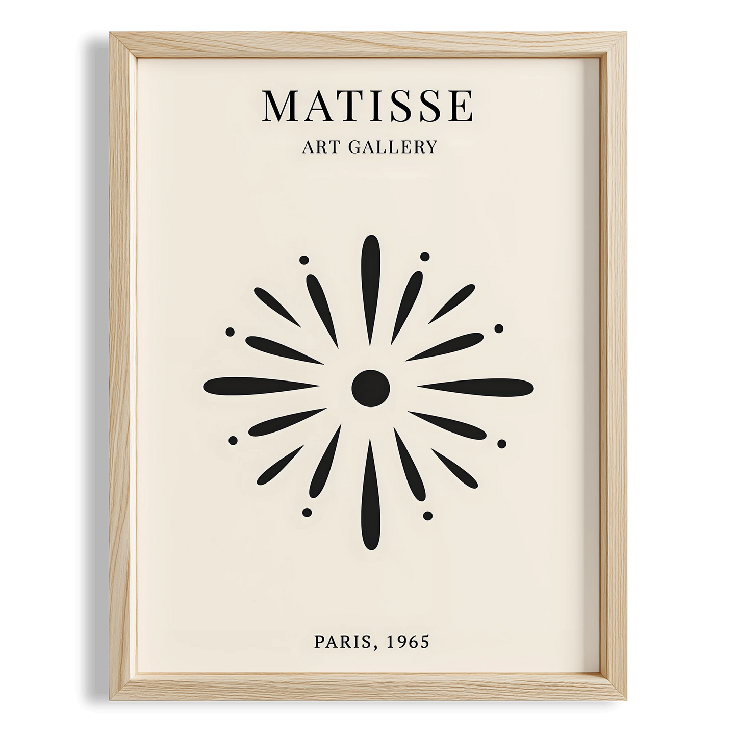 Matisse Kağıt Kesimleri Serisi Siyah Soyut Yıldız Deseni I Duvar Tablosu