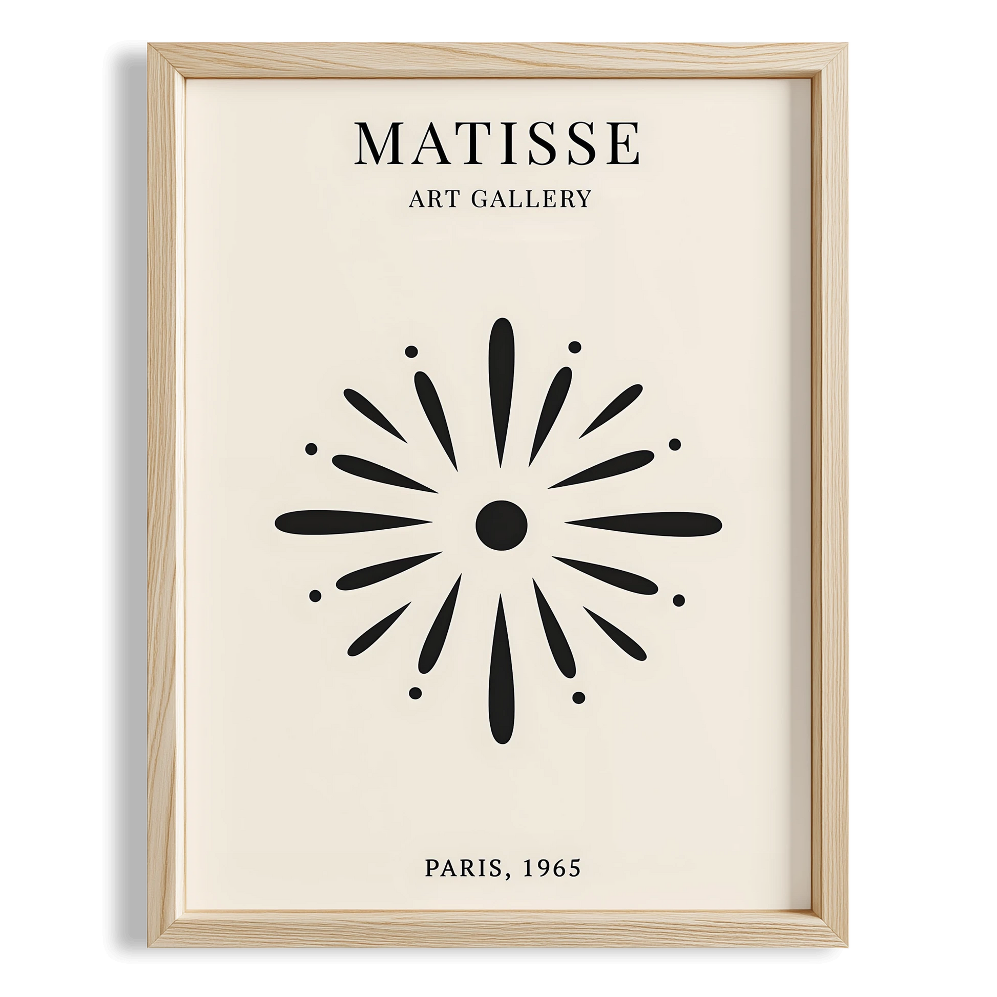 Matisse Kağıt Kesimleri Serisi Siyah Soyut Yıldız Deseni I Duvar Tablosu
