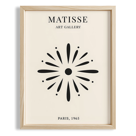 Matisse Kağıt Kesimleri Serisi Siyah Soyut Yıldız Deseni I Duvar Tablosu