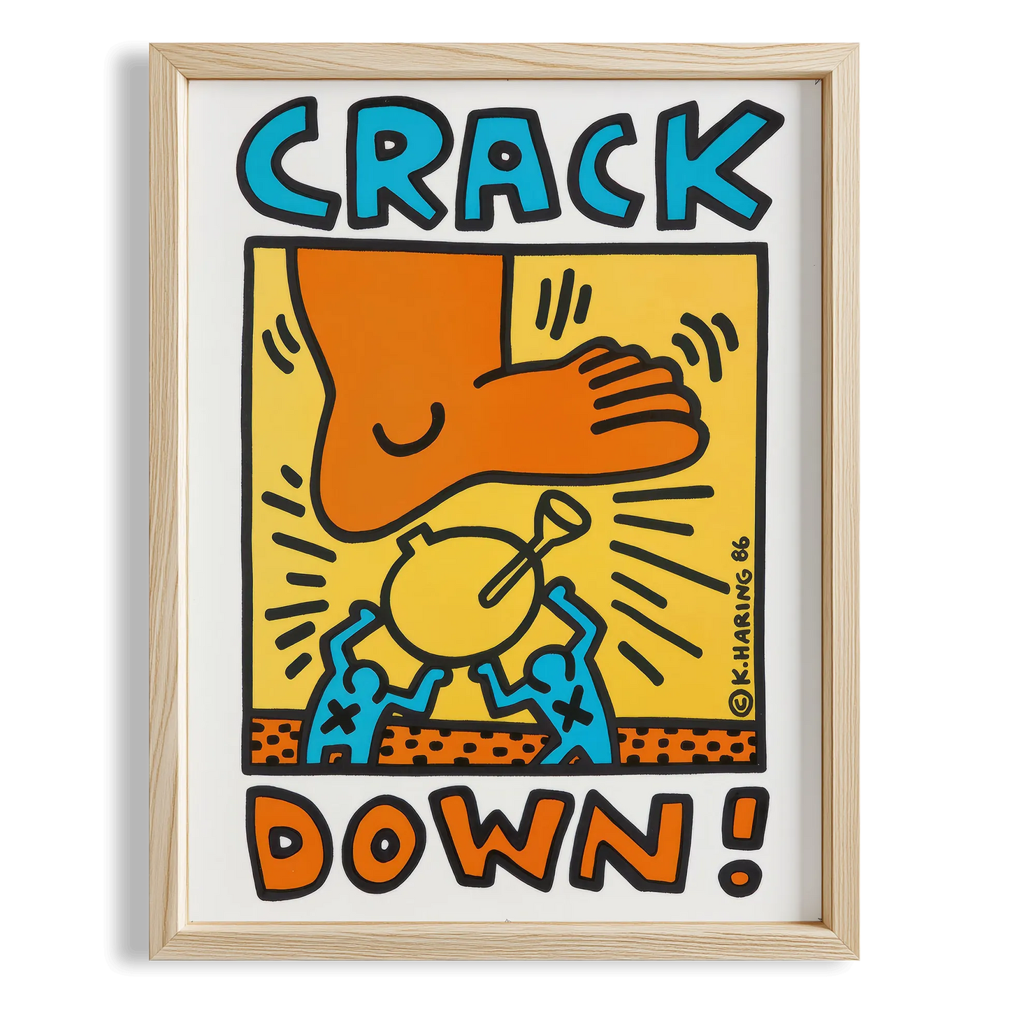 Çatla! - Keith Haring Ahşap Duvar Tablosu