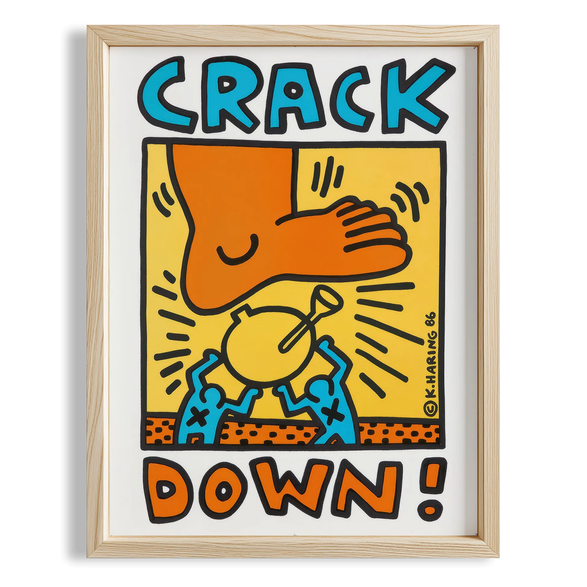 Çatla! - Keith Haring Ahşap Duvar Tablosu