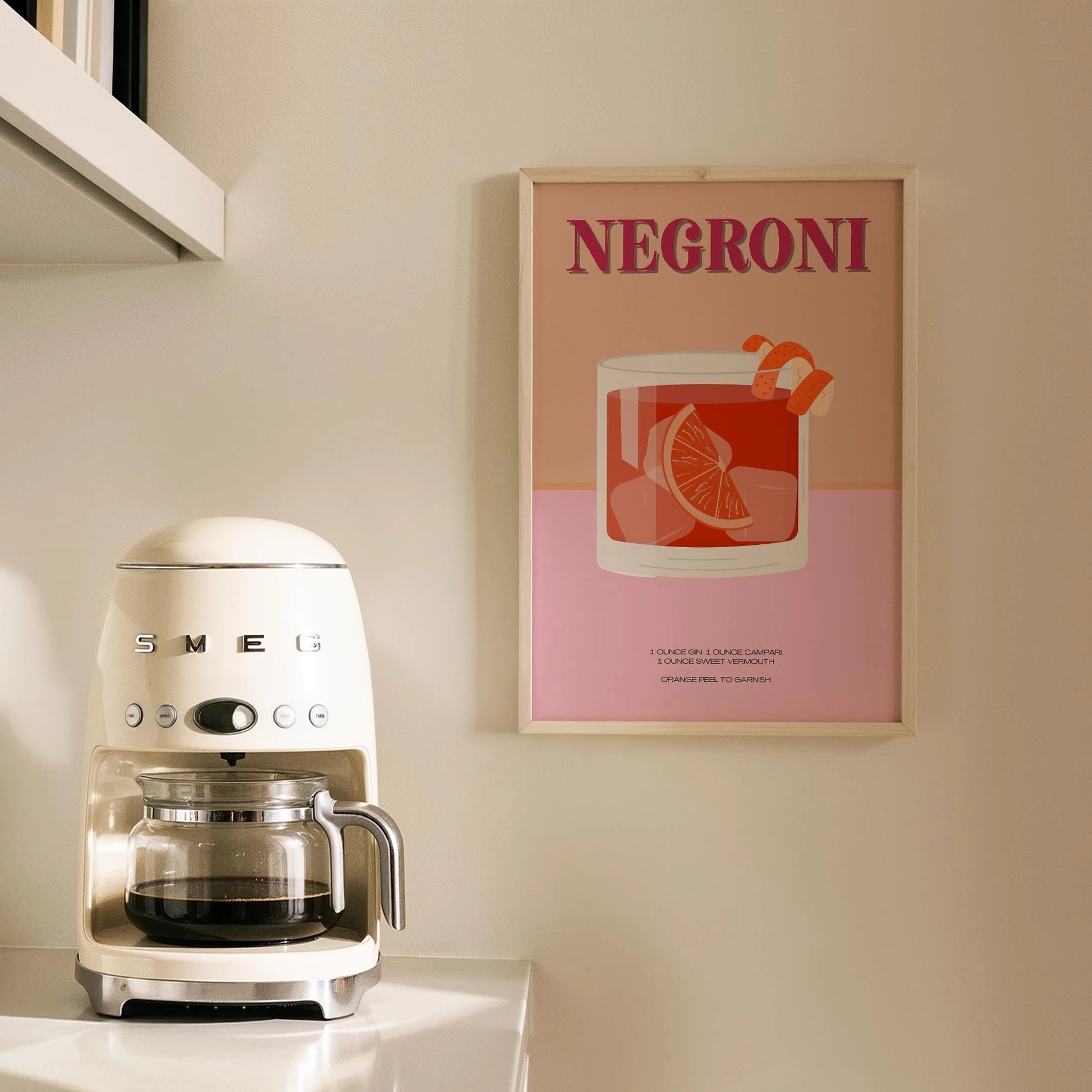 Negroni Kokteyli Mutfak Duvar Tablosu