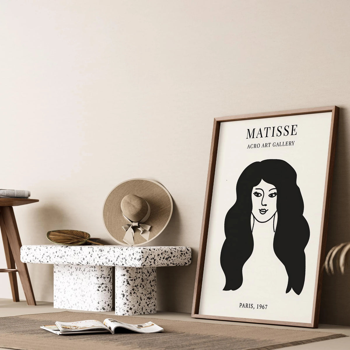 Matisse Kağıt Kesimleri Minimalist Çizgi Sanatı Estetik Kadın Portresi III Duvar Tablosu