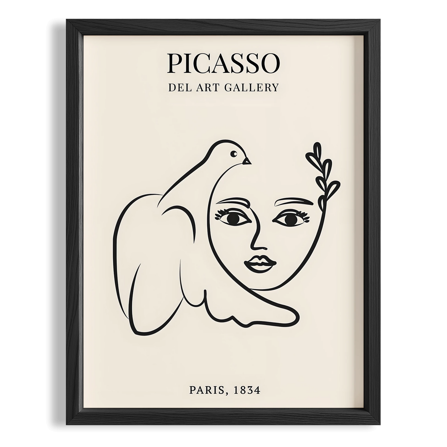 Matisse Kağıt Kesimleri Picasso Abstract Kadın Silüeti ve Kuş Sol I Duvar Tablosu