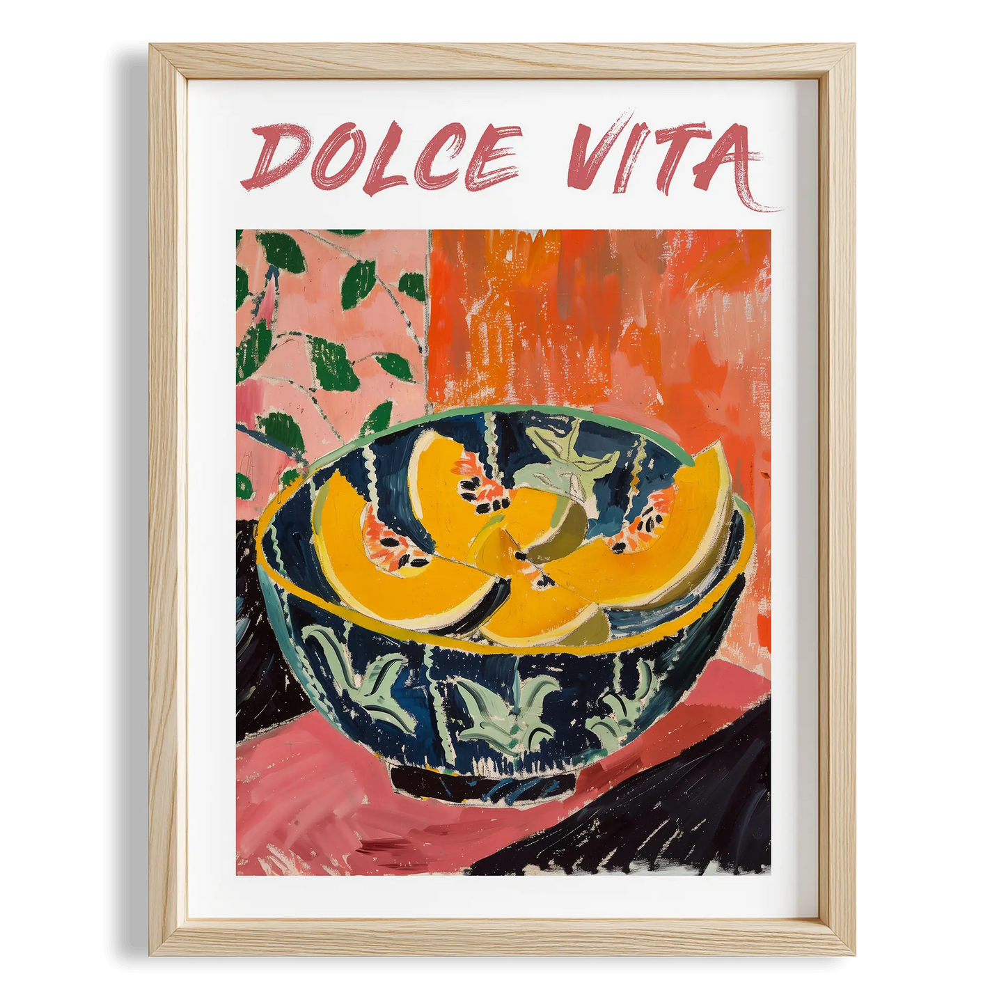 Dolce Vita Papaya Tipografi Akdeniz İtalya Koleksiyonu Mutfak Duvar Tablosu