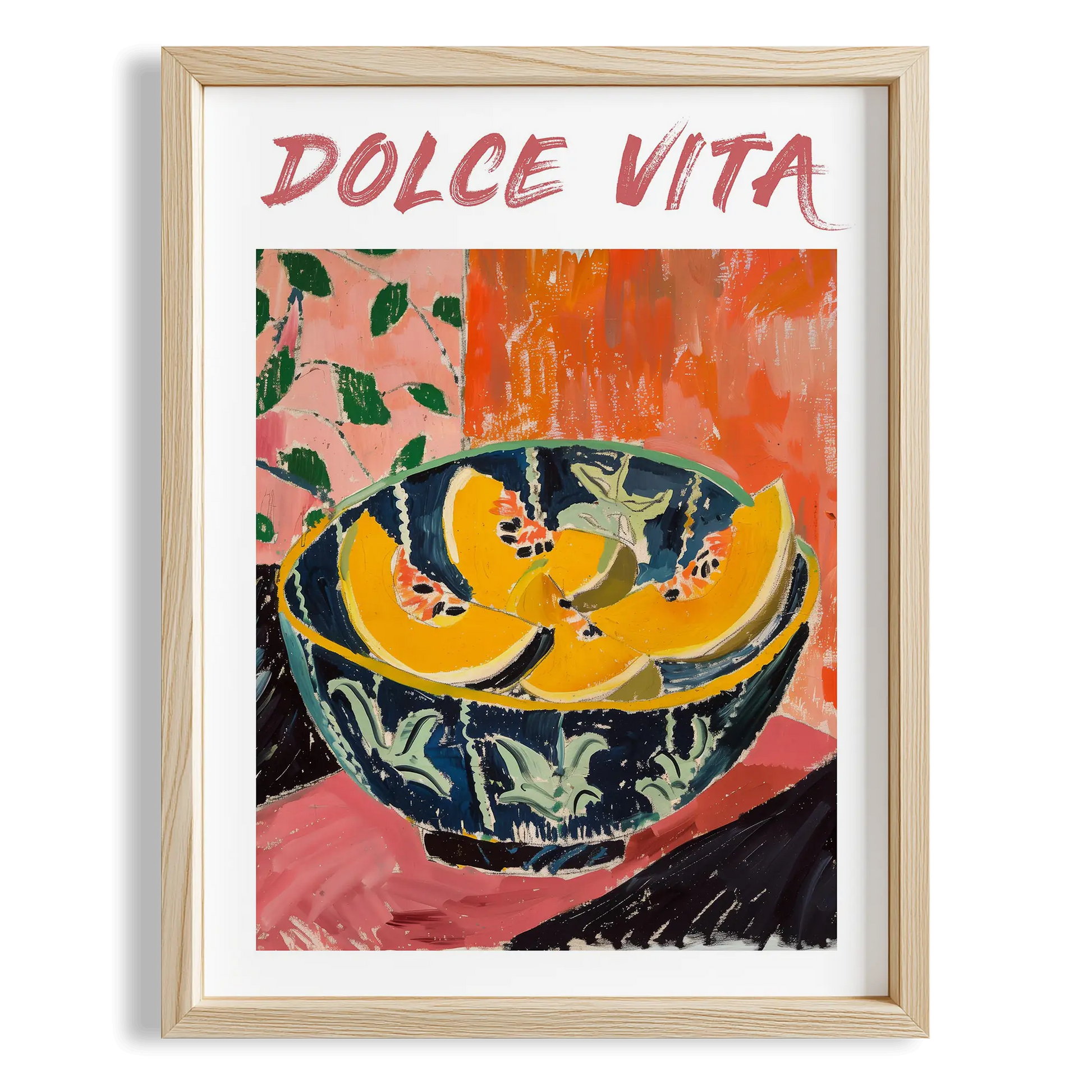 Dolce Vita Papaya Tipografi Akdeniz İtalya Koleksiyonu Mutfak Duvar Tablosu