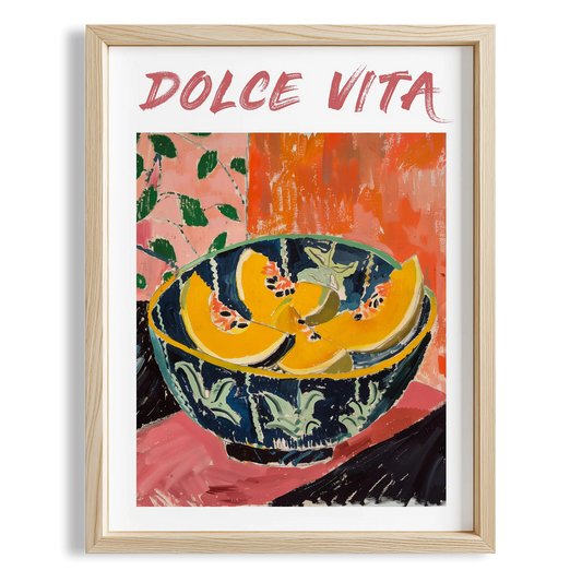 Dolce Vita Papaya Tipografi Akdeniz İtalya Koleksiyonu Mutfak Duvar Tablosu