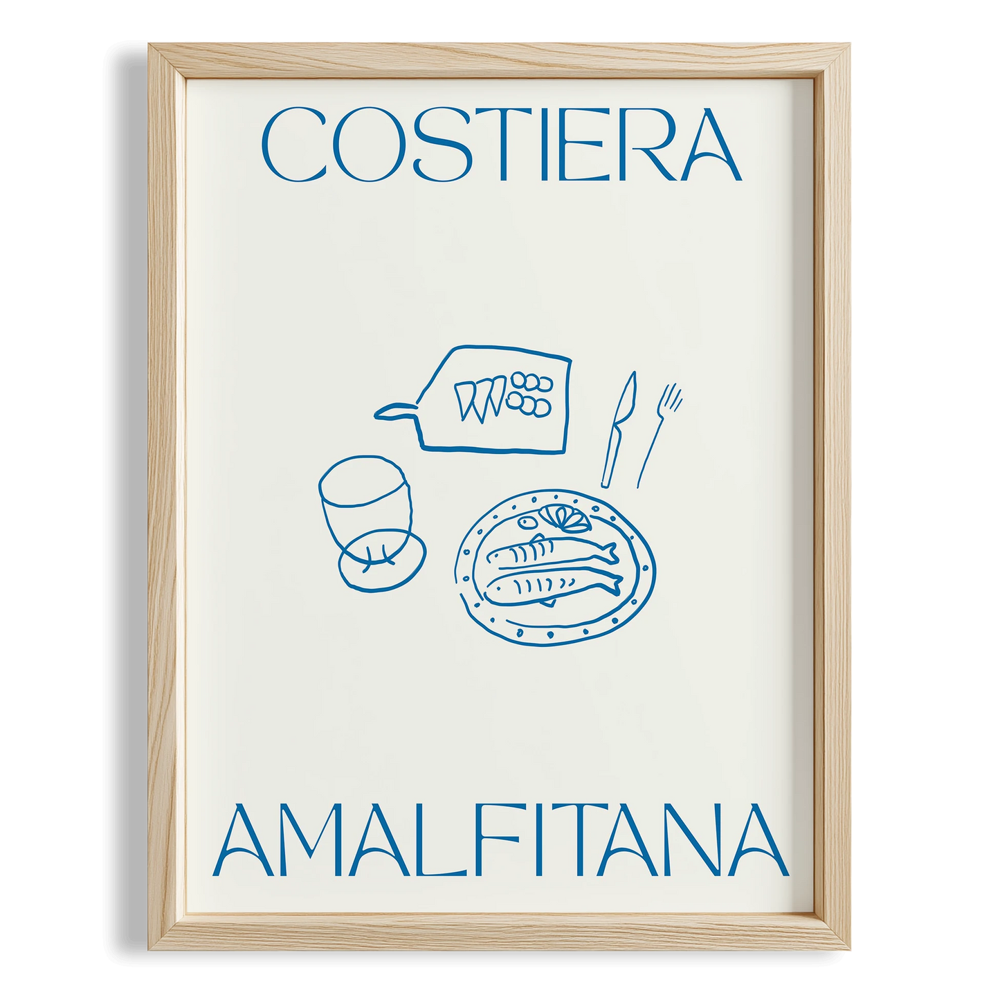 Costiera Amalfitana Sofra İtalyanca Tipografi Mutfak Duvar Tablosu