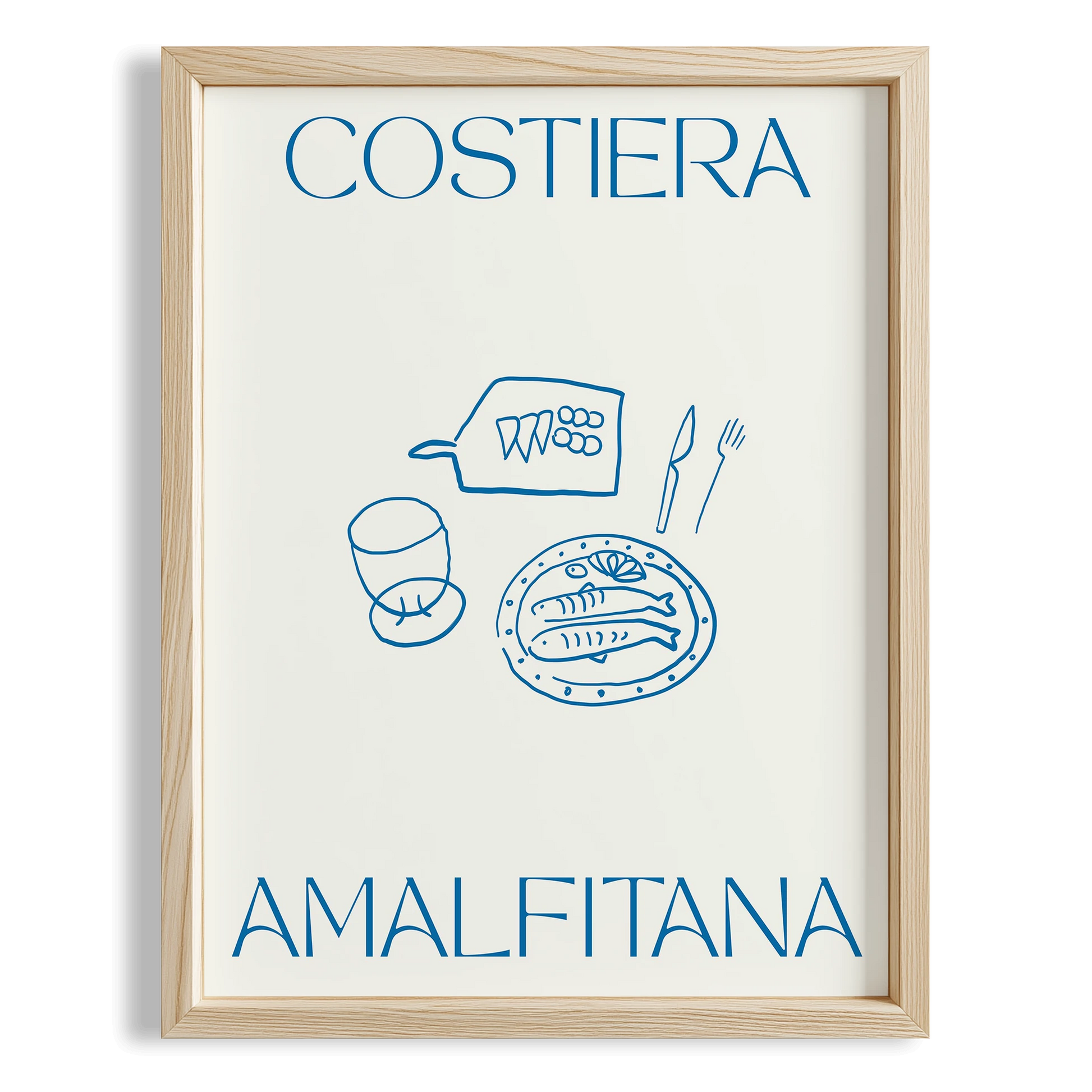 Costiera Amalfitana Sofra İtalyanca Tipografi Mutfak Duvar Tablosu