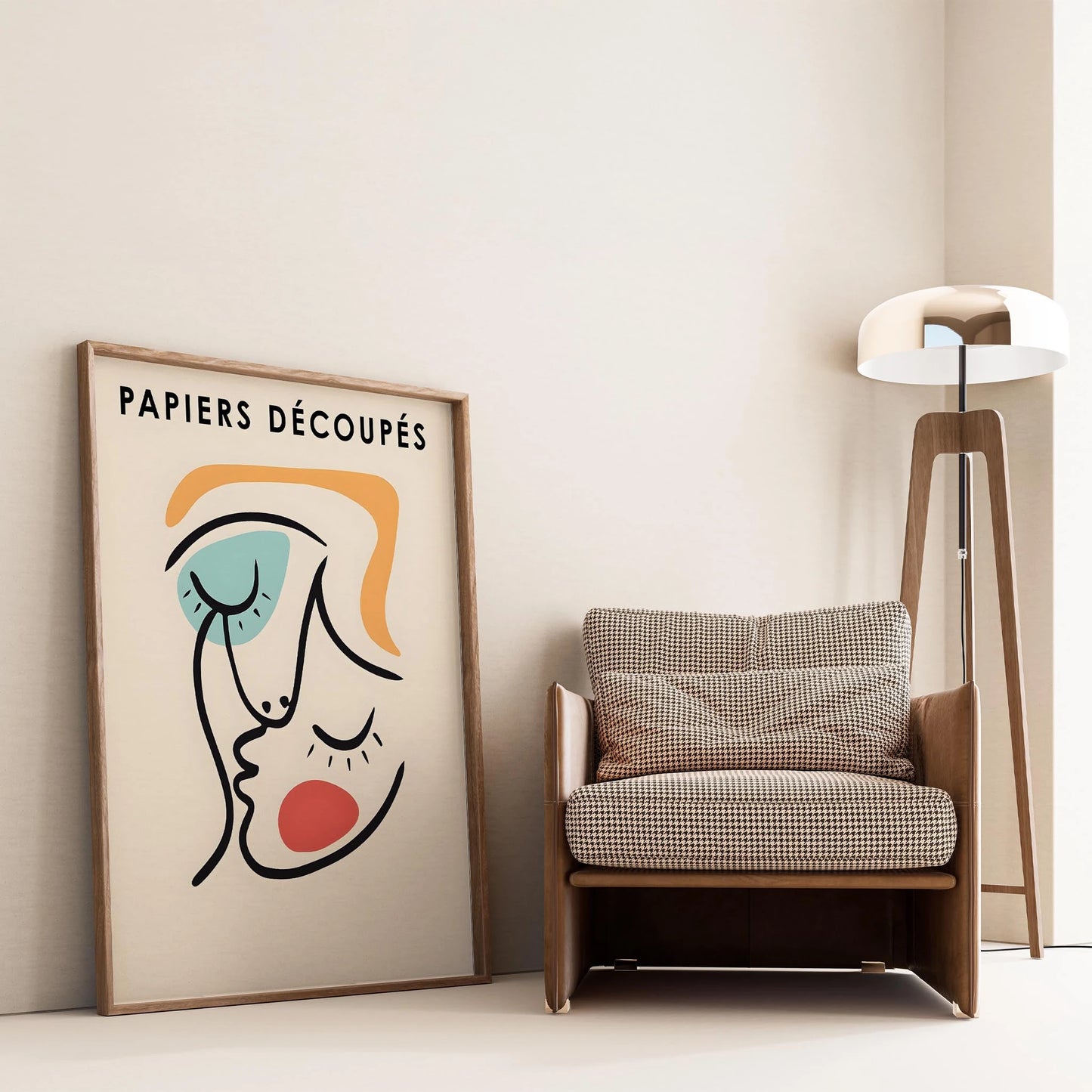 Matisse Kağıt Kesimleri Serisi Picasso Abstract Kadın Silüeti I Duvar Tablosu