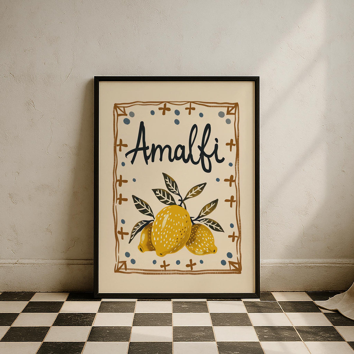Amalfi & Positano Limonlar İtalyanca Tipografi Mutfak Duvar Tablosu II