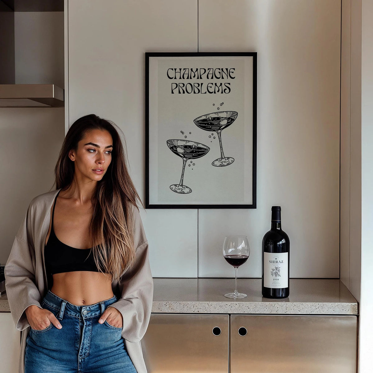 Şampanya Kokteyller Mutfak Duvar Tablosu