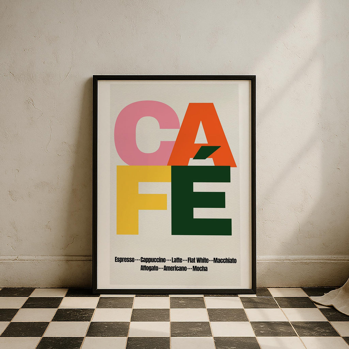 Cafe Tipografi Mutfak Duvar Tablosu