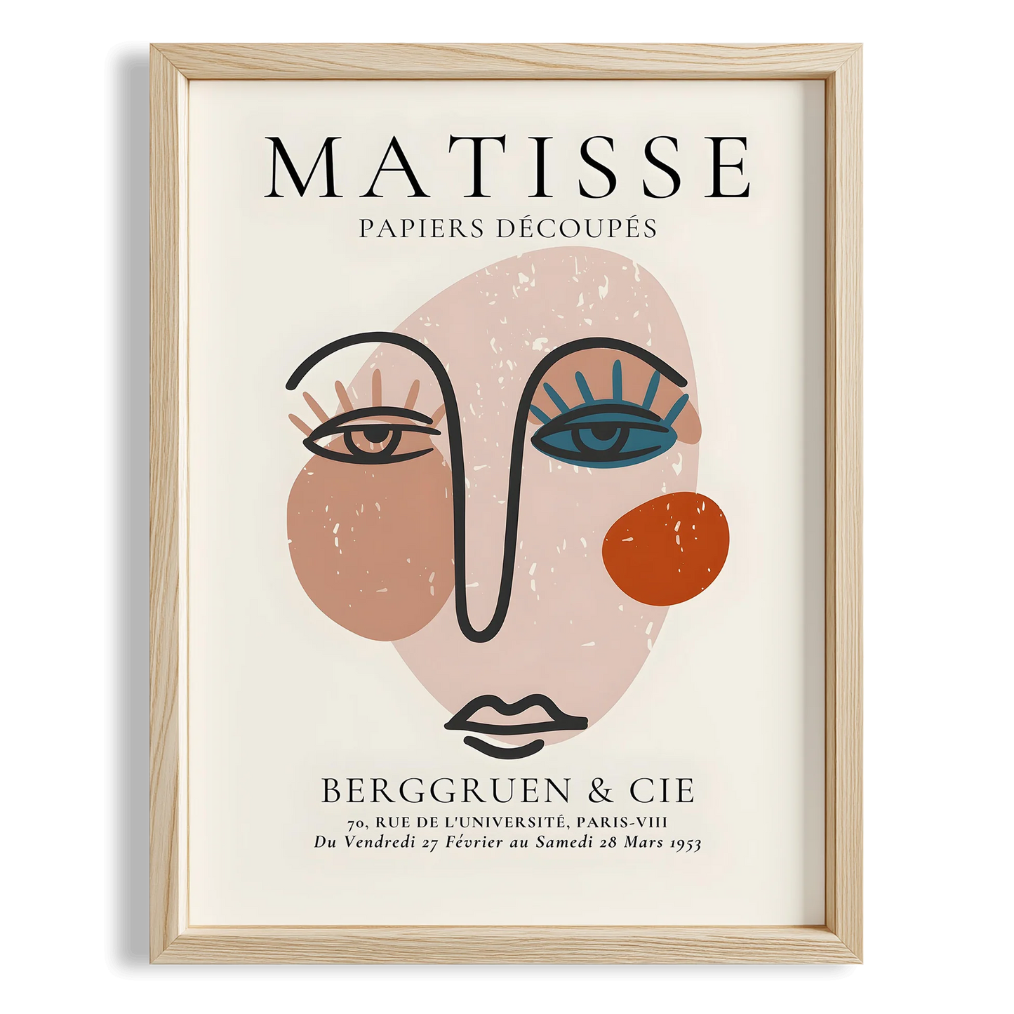 Matisse Kağıt Kesimleri Picasso Soyut Kadın Silüeti Toprak Tonları I Duvar Tablosu