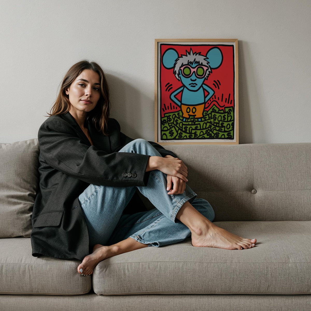 Pop Fare - Keith Haring Ahşap Duvar Tablosu