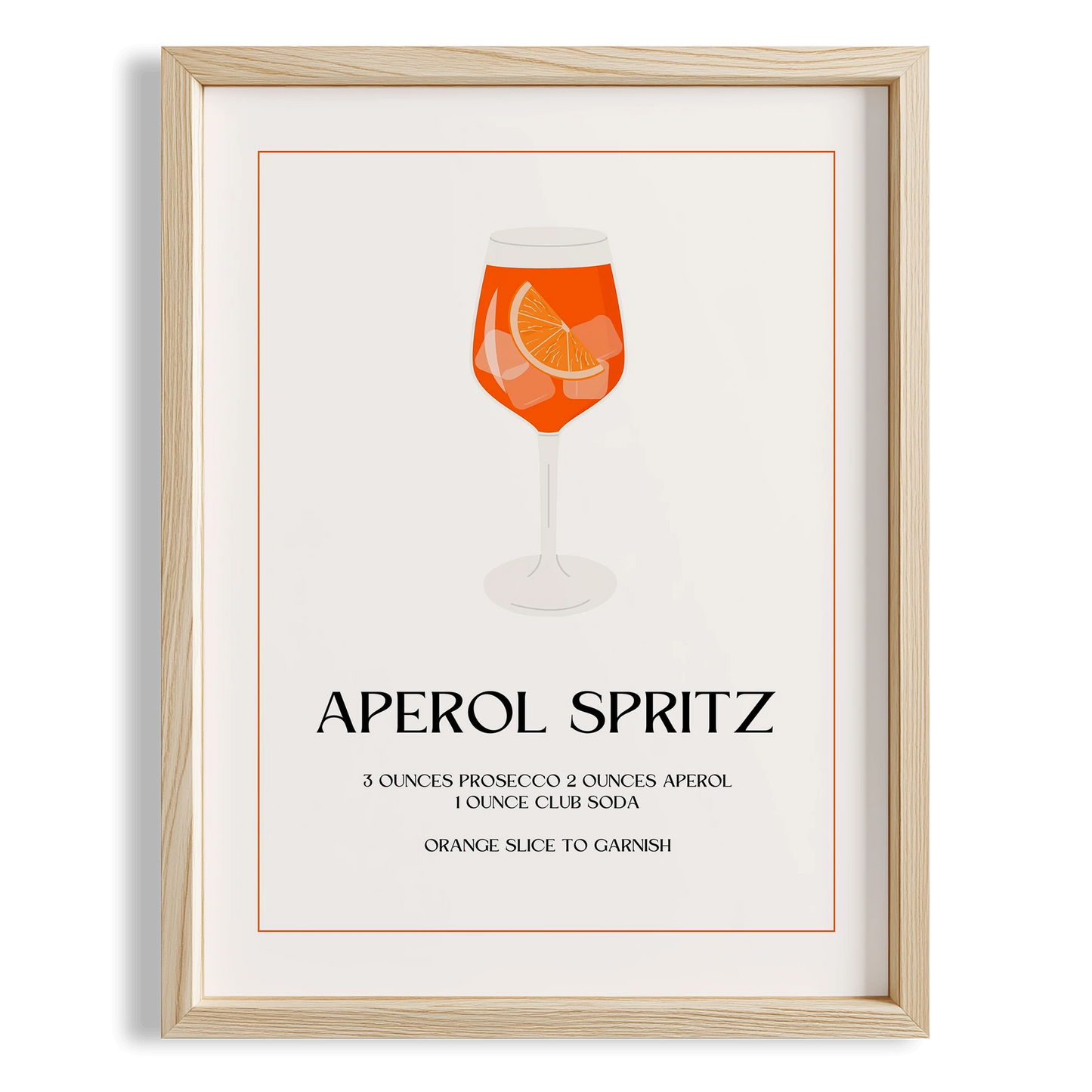 Aperol Spritz Kokteyli Minimal Mutfak Duvar Tablosu