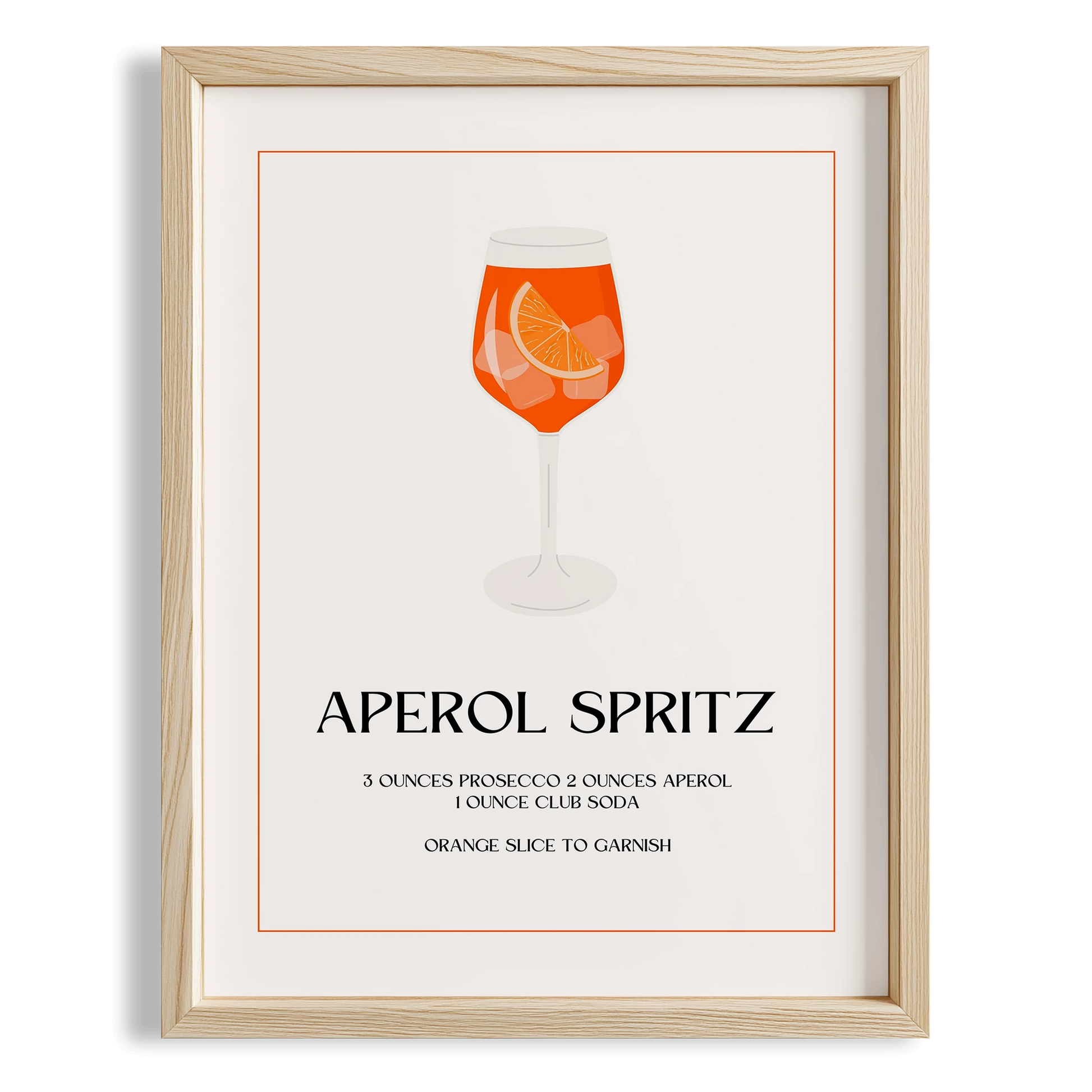 Aperol Spritz Kokteyli Minimal Mutfak Duvar Tablosu