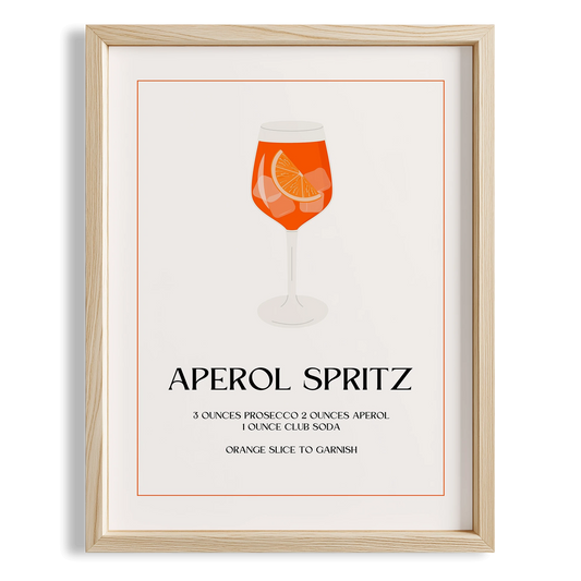 Aperol Spritz Kokteyli Minimal Mutfak Duvar Tablosu