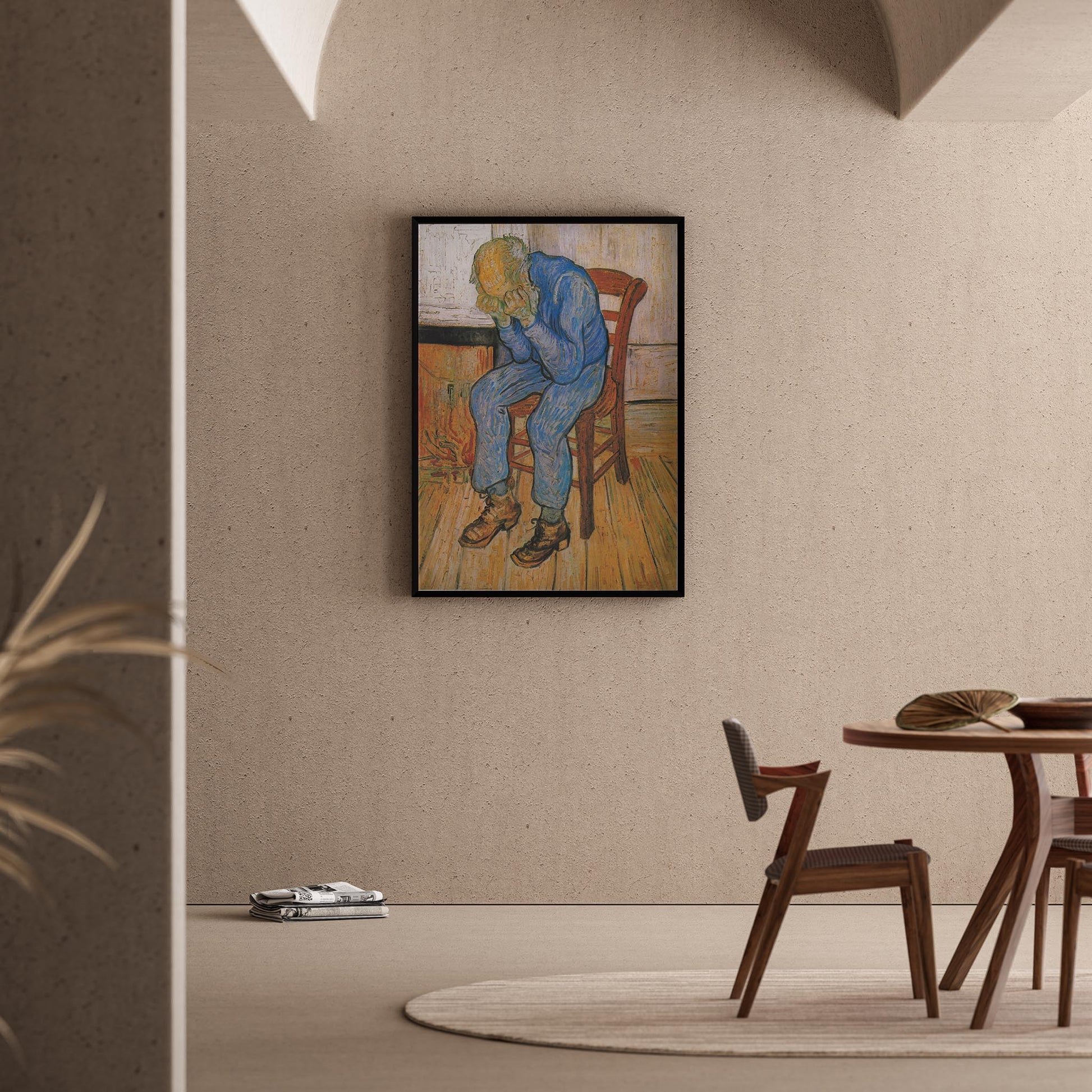 Sandalyede Oturan Adam - Vincent Van Gogh Ahşap Duvar Tablosu