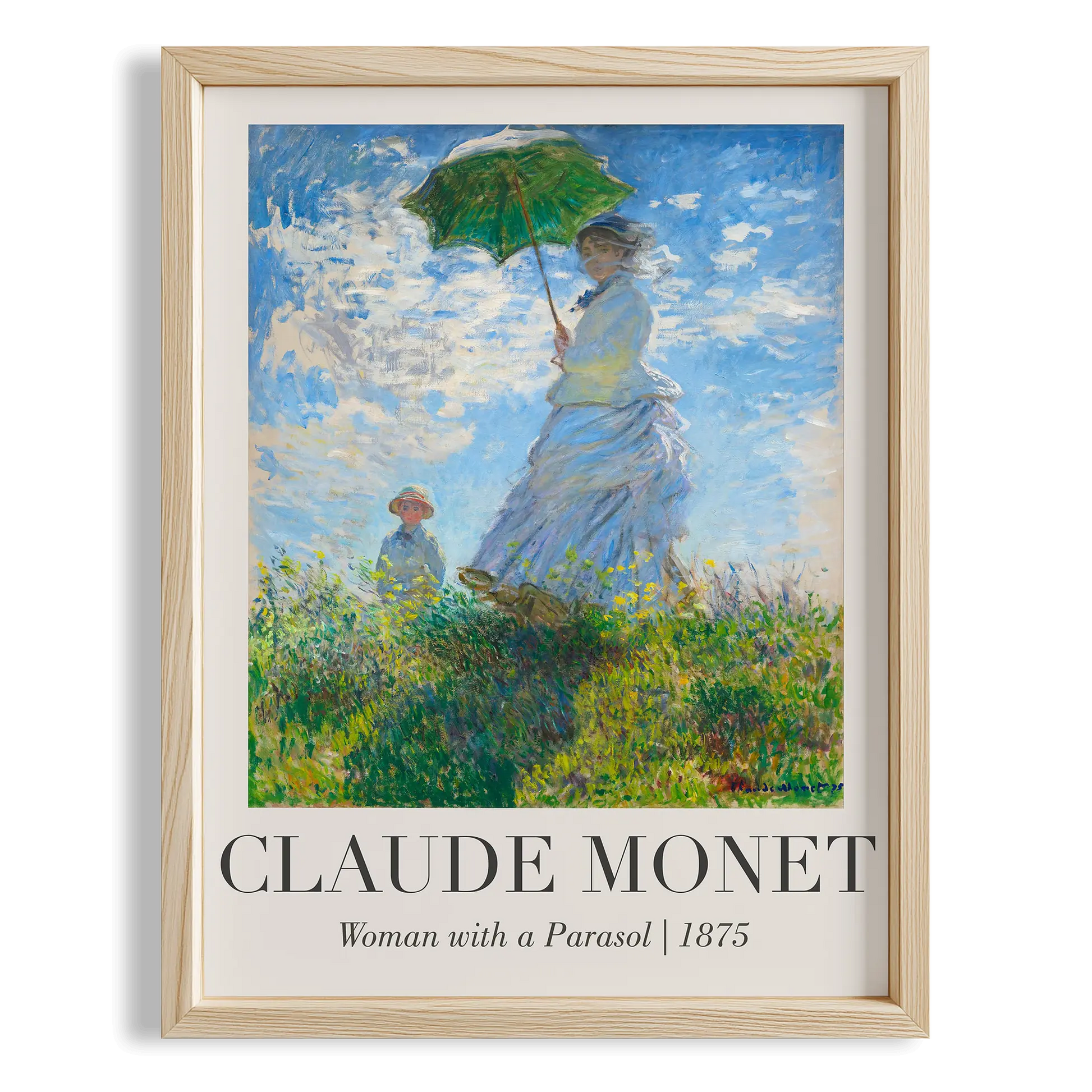 Şemsiyeli Kadın - Claude Monet Ahşap Duvar Tablosu