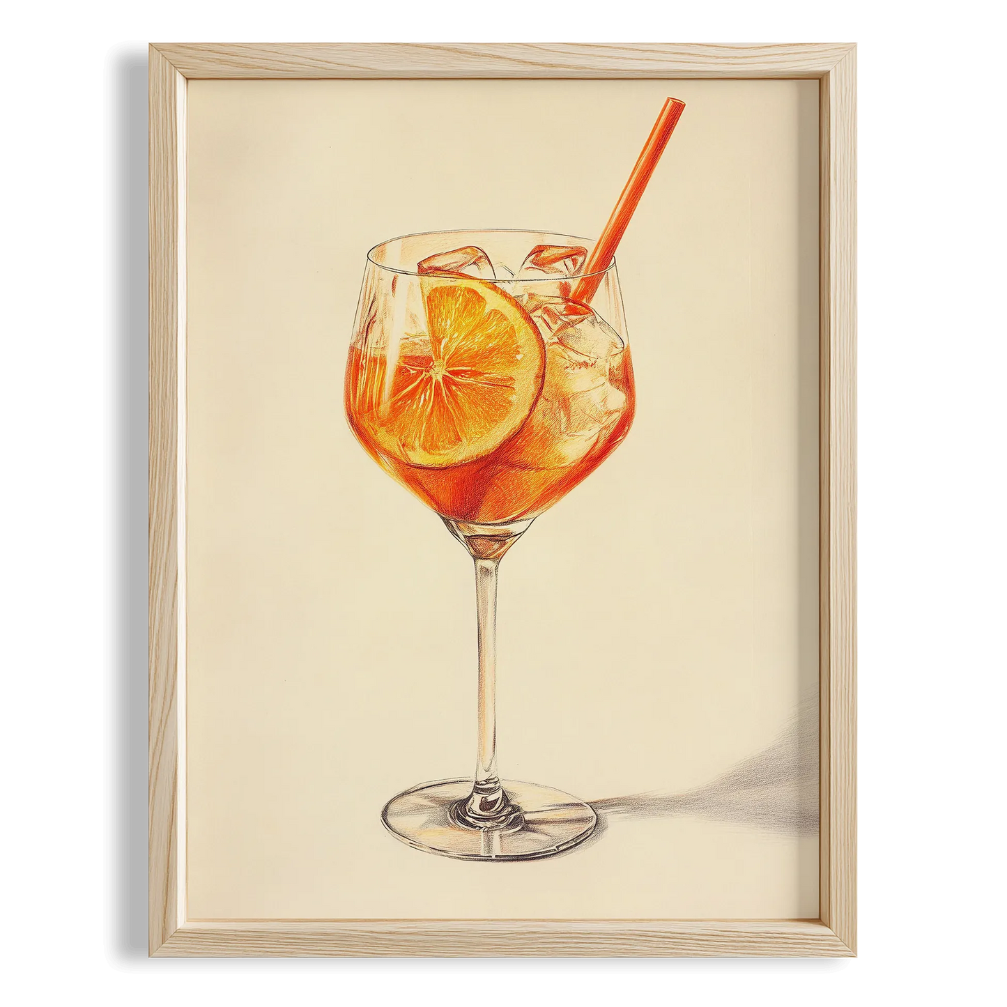 Aperol Spritz İtalyan Tarzı İllüstrasyon Mutfak Duvar Tablosu