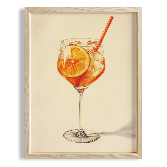Aperol Spritz İtalyan Tarzı İllüstrasyon Mutfak Duvar Tablosu