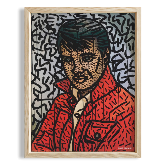 Kırmızı Ceketli Adam - Keith Haring Ahşap Duvar Tablosu