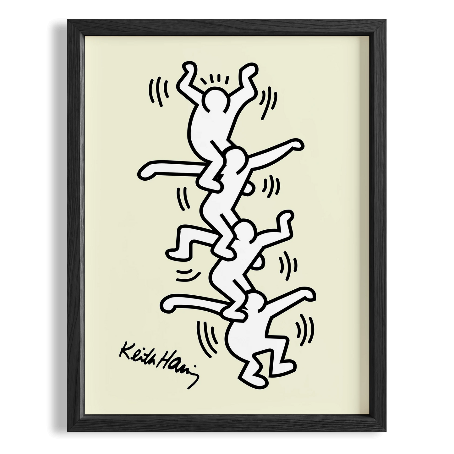 Zincir Halindeki İnsanlar - Keith Haring Ahşap Duvar Tablosu
