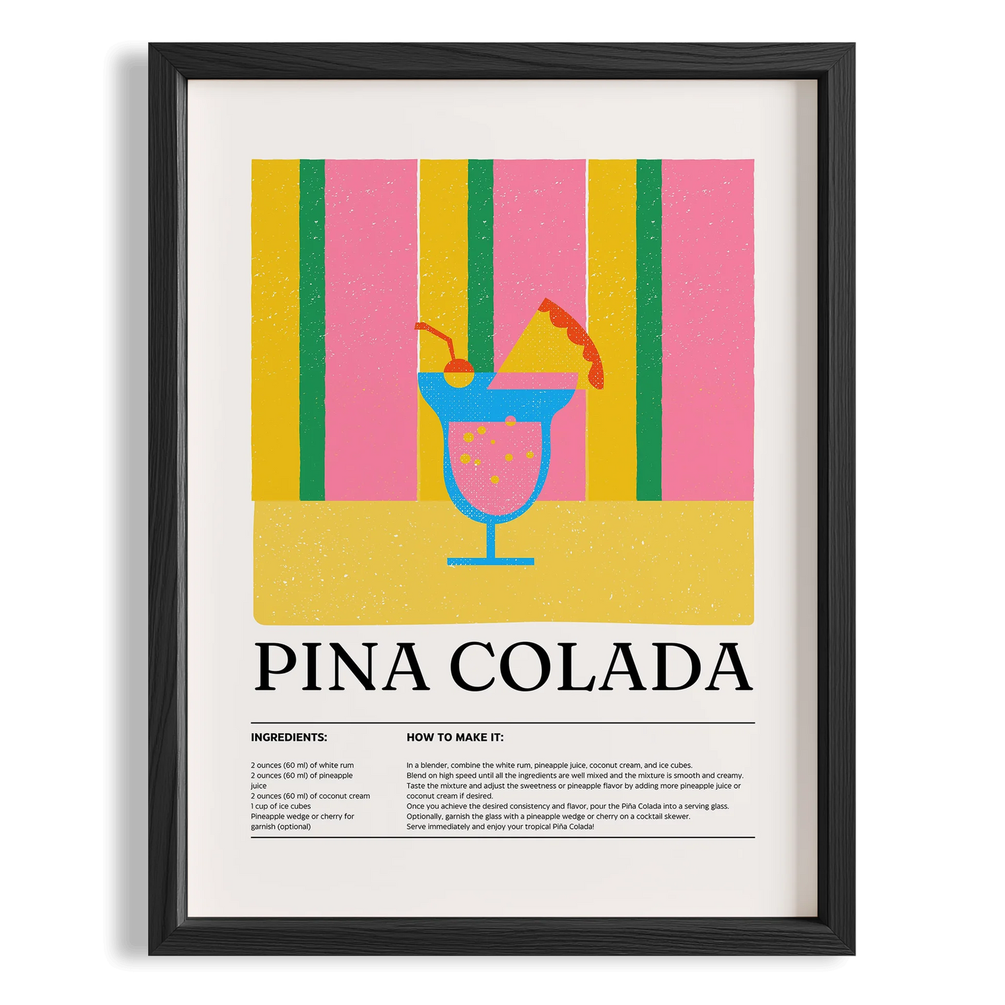 Pina Colada Kokteyl Tarifi Mutfak Duvar Tablosu
