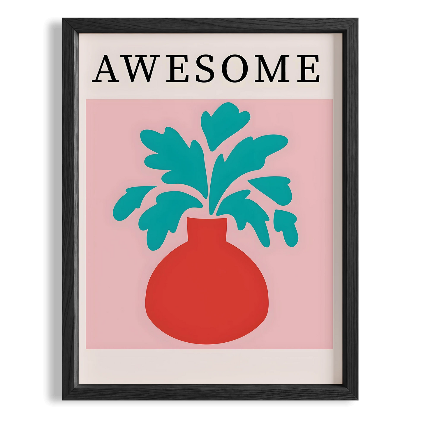 Matisse Kağıt Kesimleri Abstract Serisi Soyut Vazo AWESOME Tipografi I Duvar Tablosu