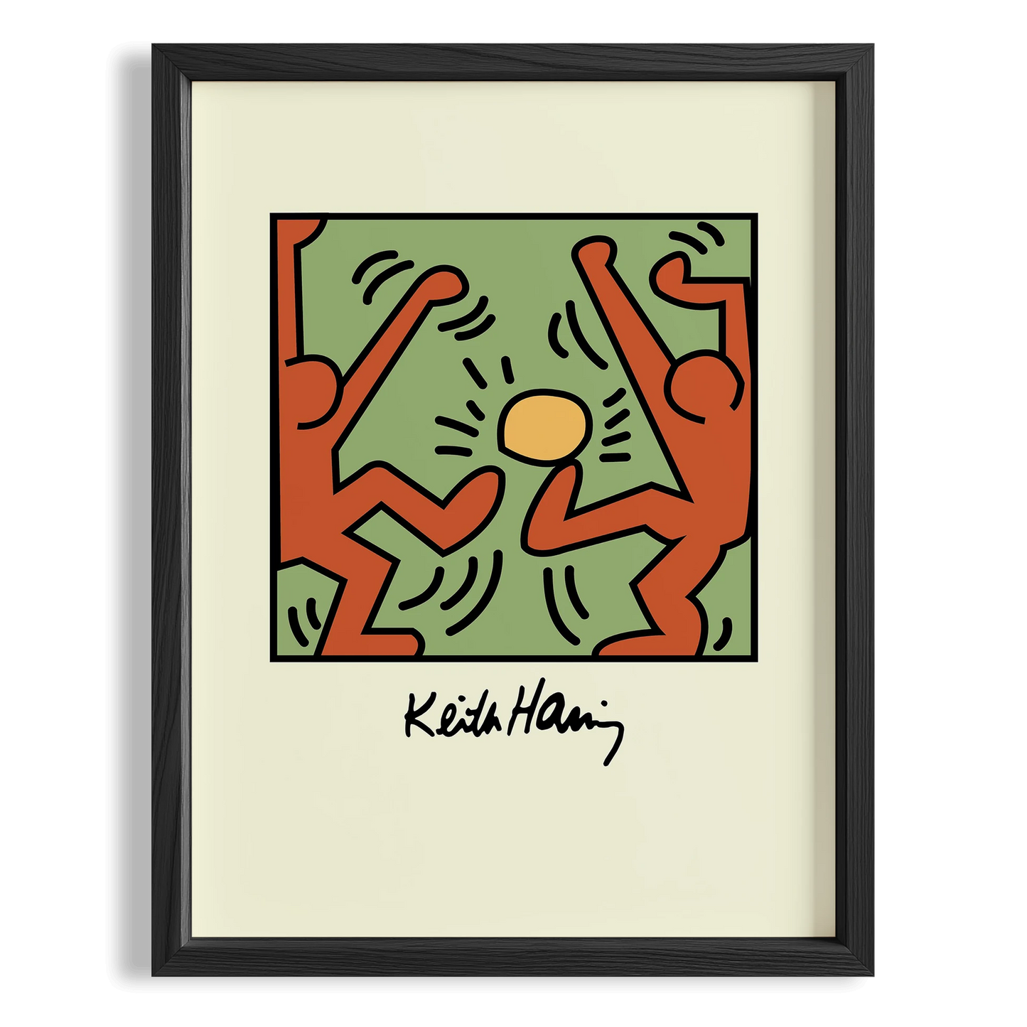 Dans Eden Figürler - Keith Haring Ahşap Duvar Tablosu
