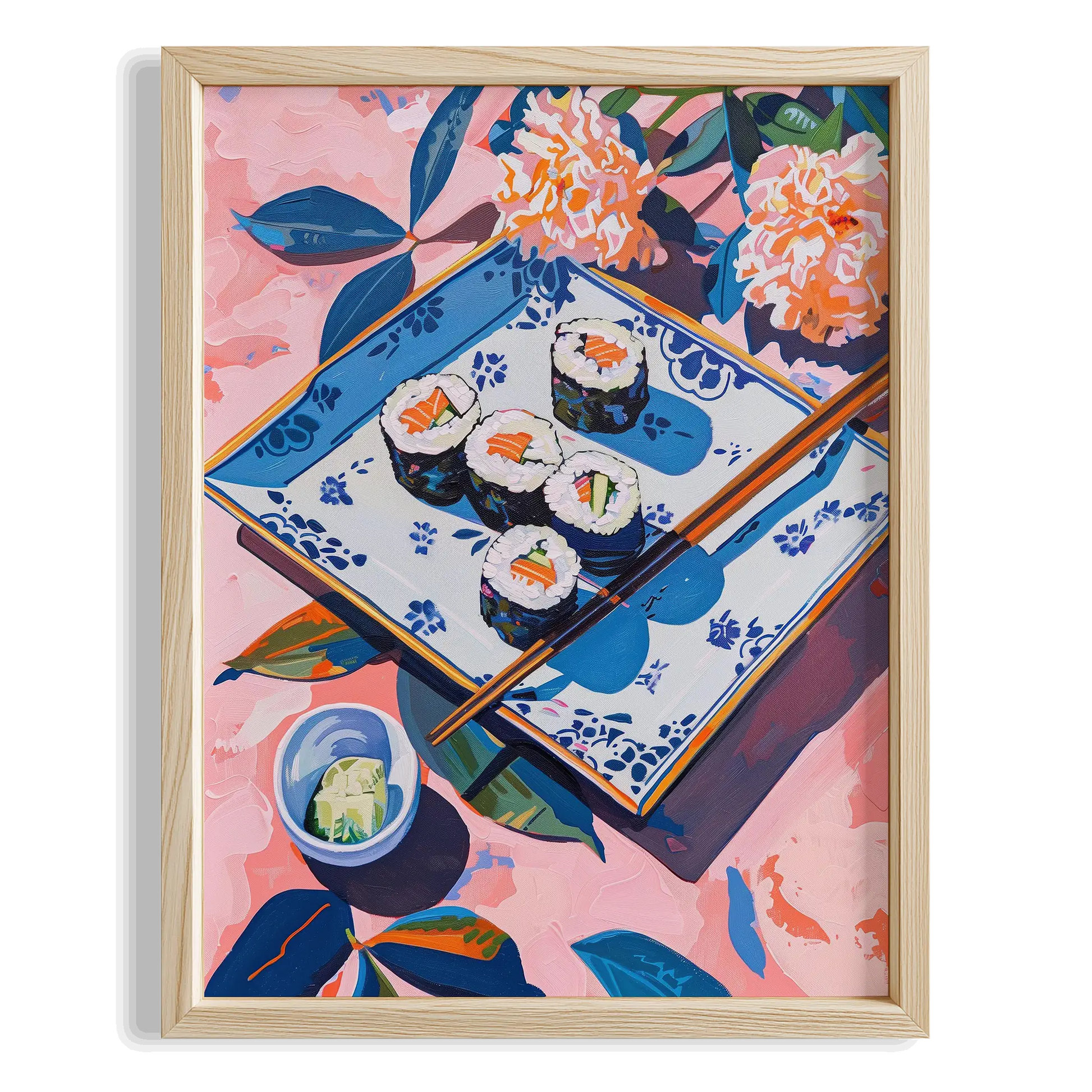 Sushi Tabağı Japon Sofrası Mutfak Duvar Tablosu