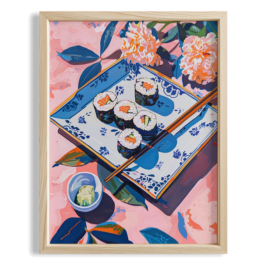 Sushi Tabağı Japon Sofrası Mutfak Duvar Tablosu