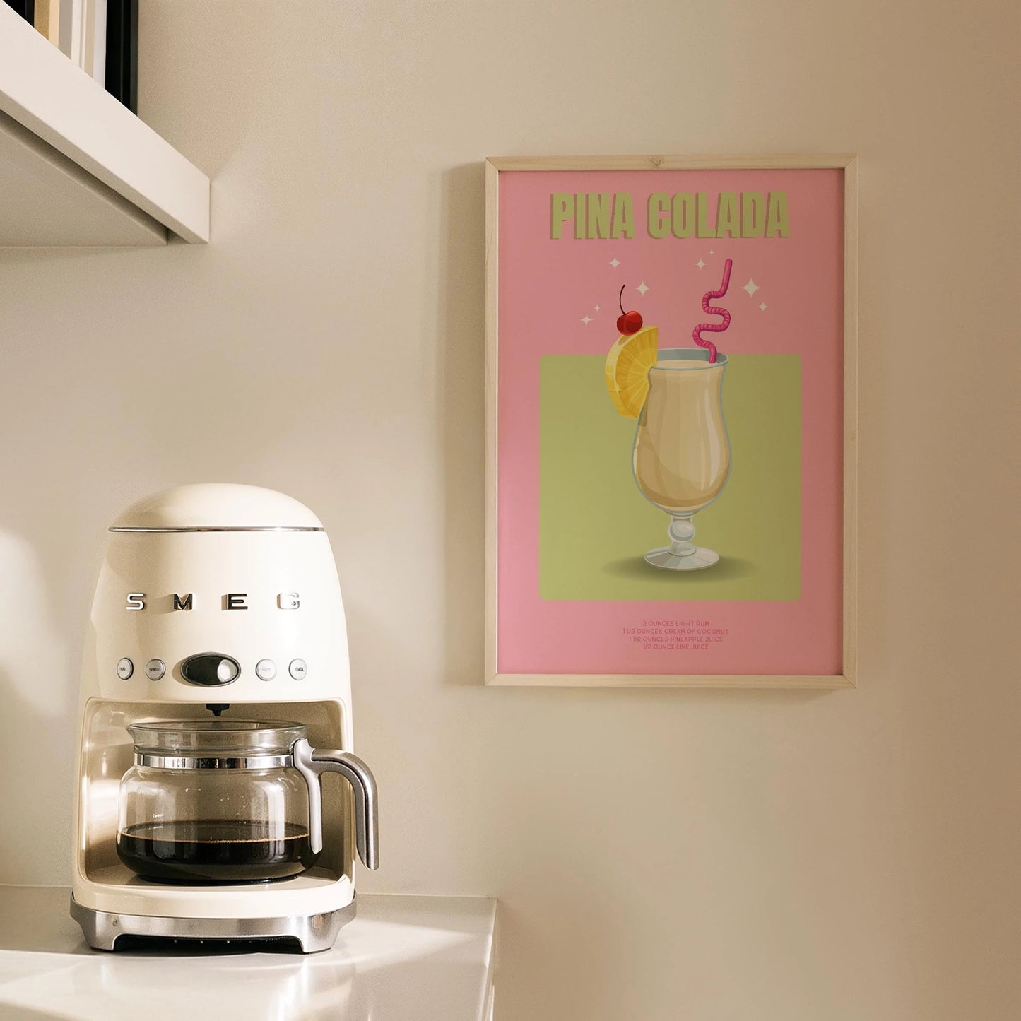 Pina Colada Kokteyli Mutfak Duvar Tablosu