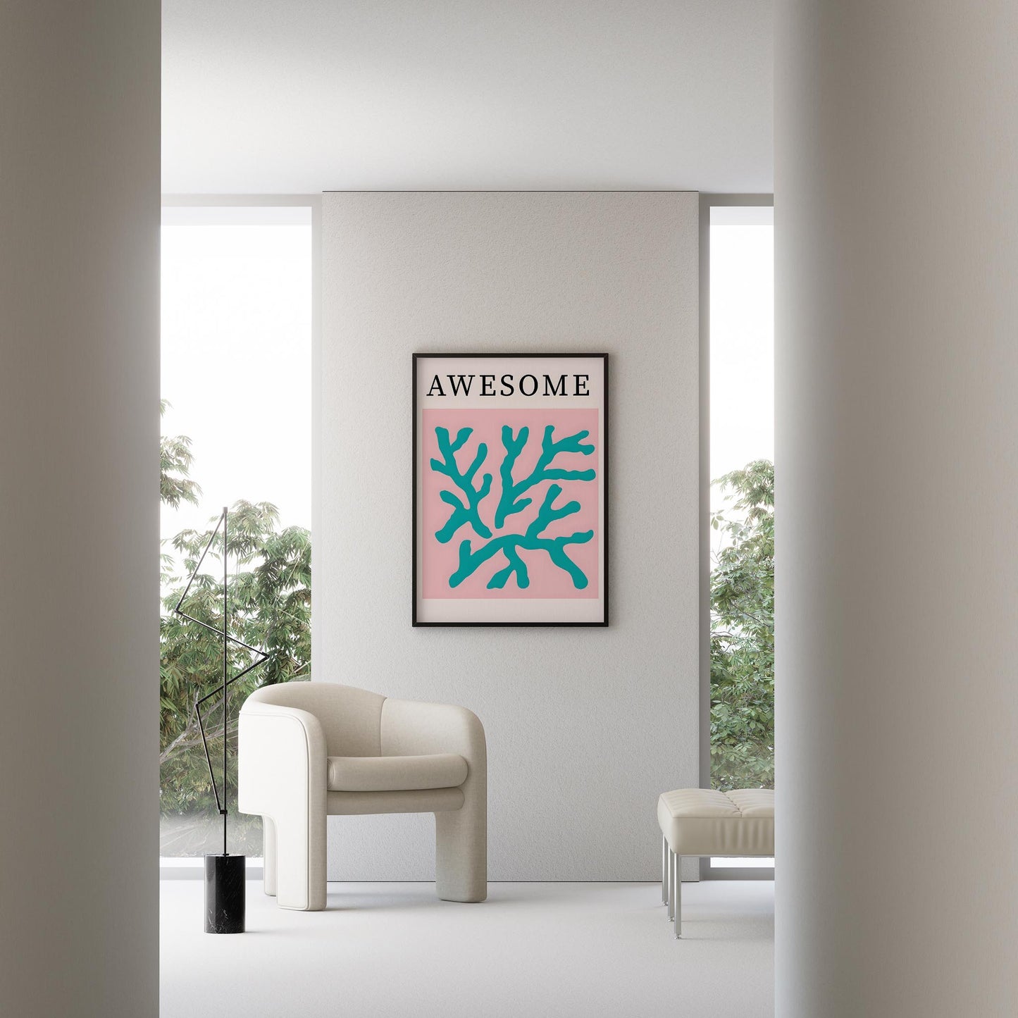 Matisse Kağıt Kesimleri Abstract Serisi AWESOME Tipografi I Duvar Tablosu