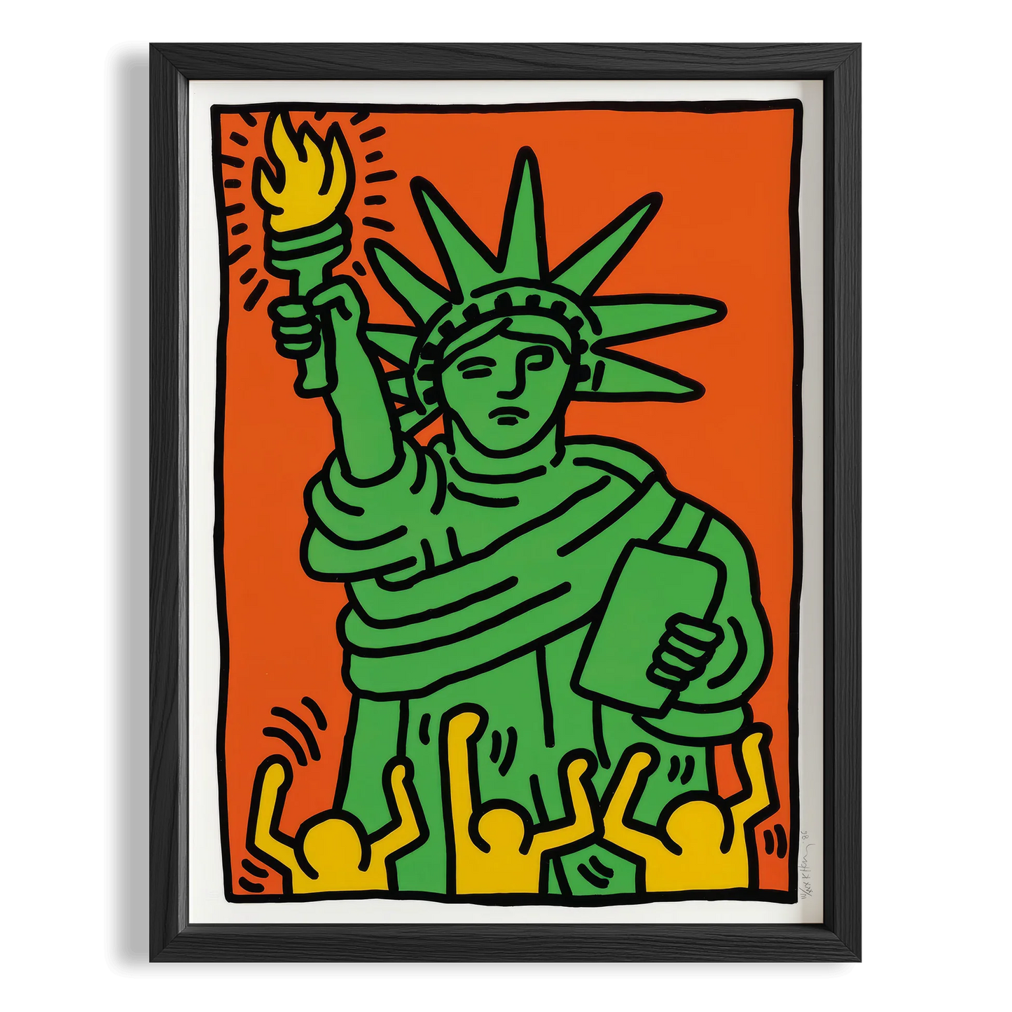 Özgürlük Heykeli - Keith Haring Ahşap Duvar Tablosu