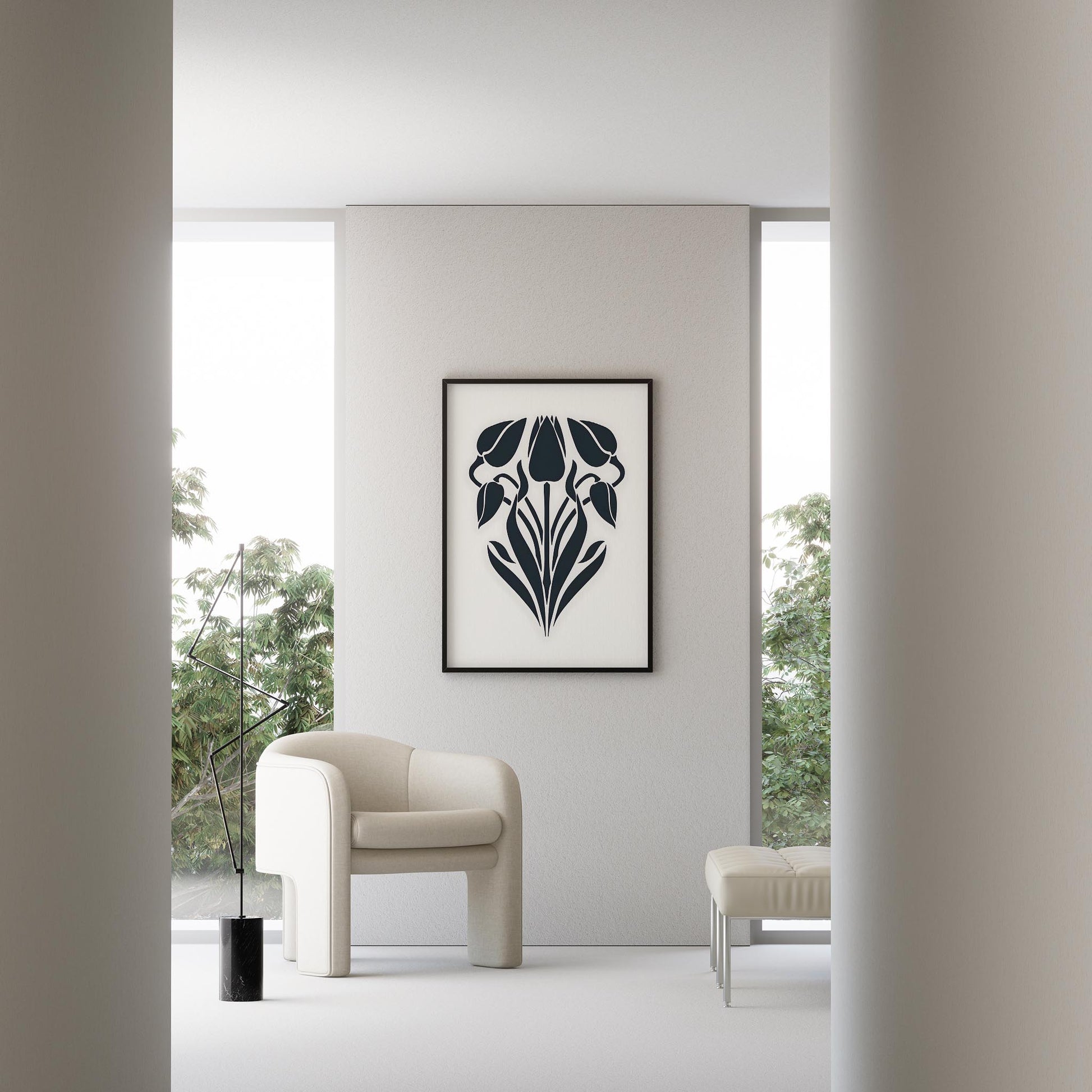 Matisse Kağıt Kesimleri Abstract Serisi Minimalist Lale Seranadı I Duvar Tablosu