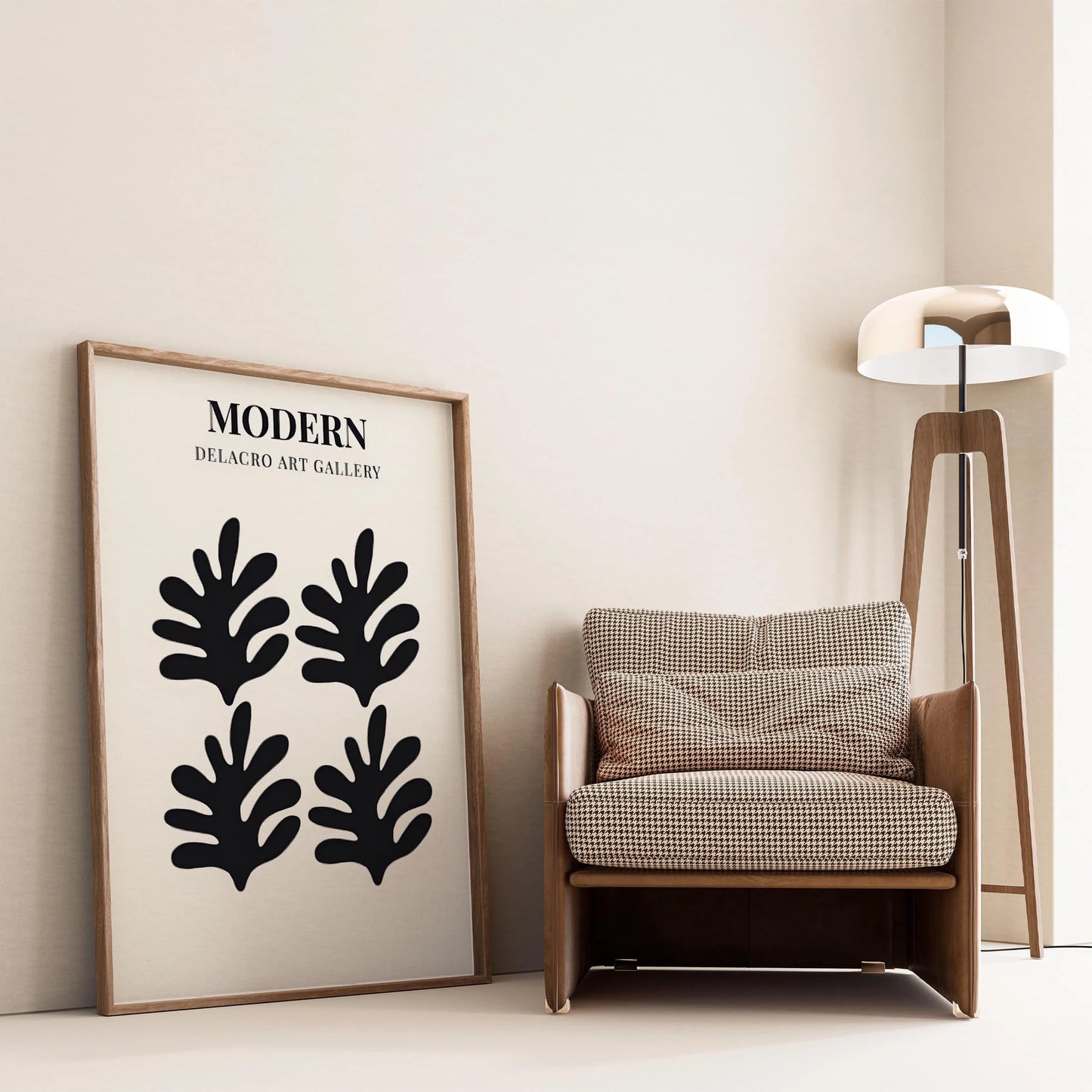 Matisse Kağıt Kesimleri Serisi Siyah Minimalist Soyut Dallar I Duvar Tablosu